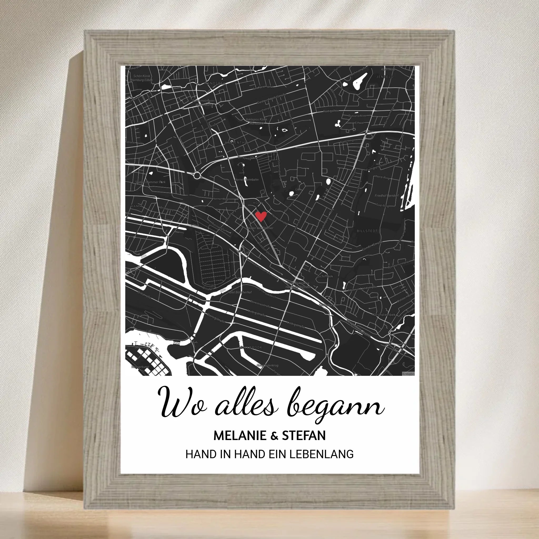 Wo alles begann Poster mit Rahmen personalisierbar - Cantty