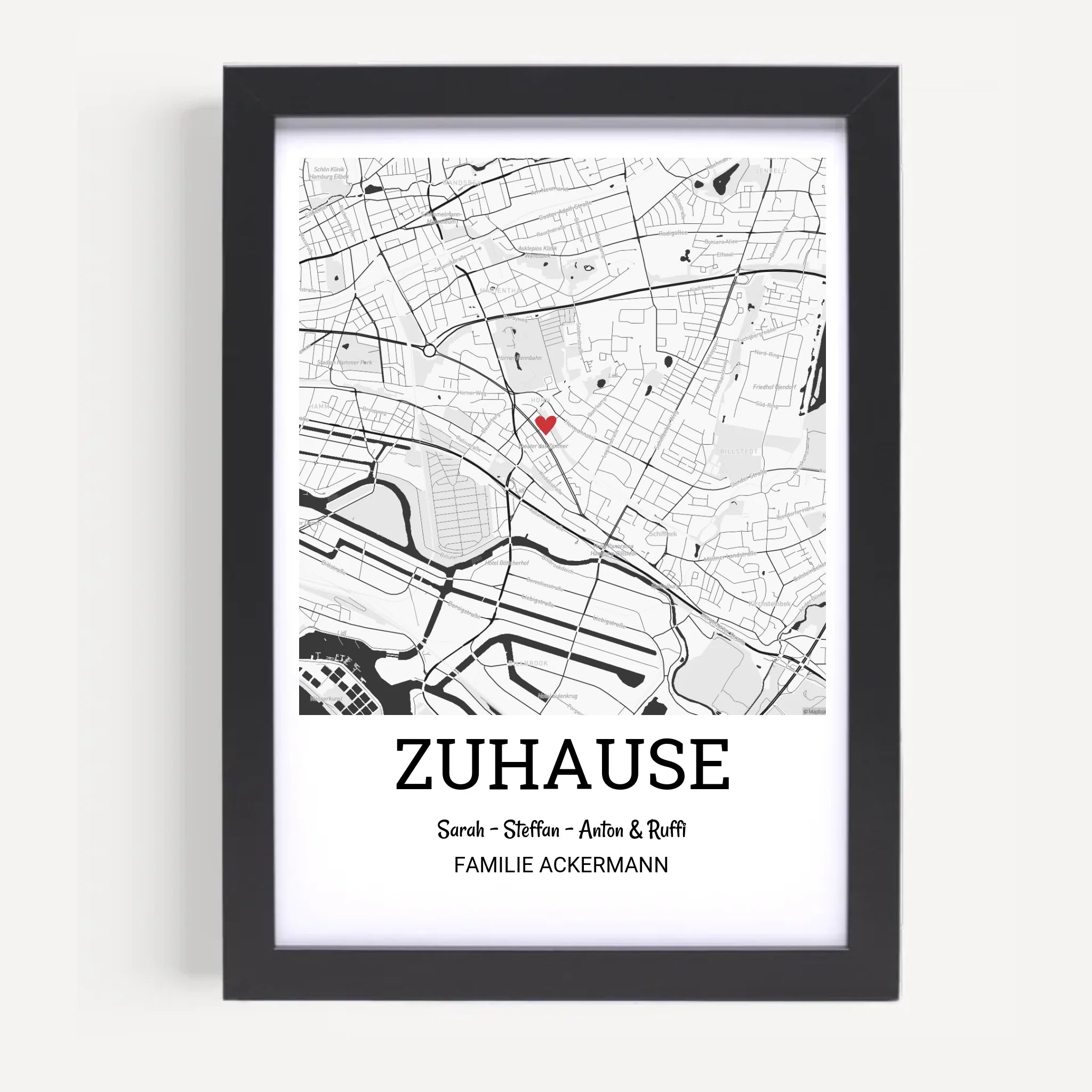 Einzugsgeschenk Einweihung neue Wohnung Haus Eigenheim Familie Bild Stadtkarte personalisiert - Cantty