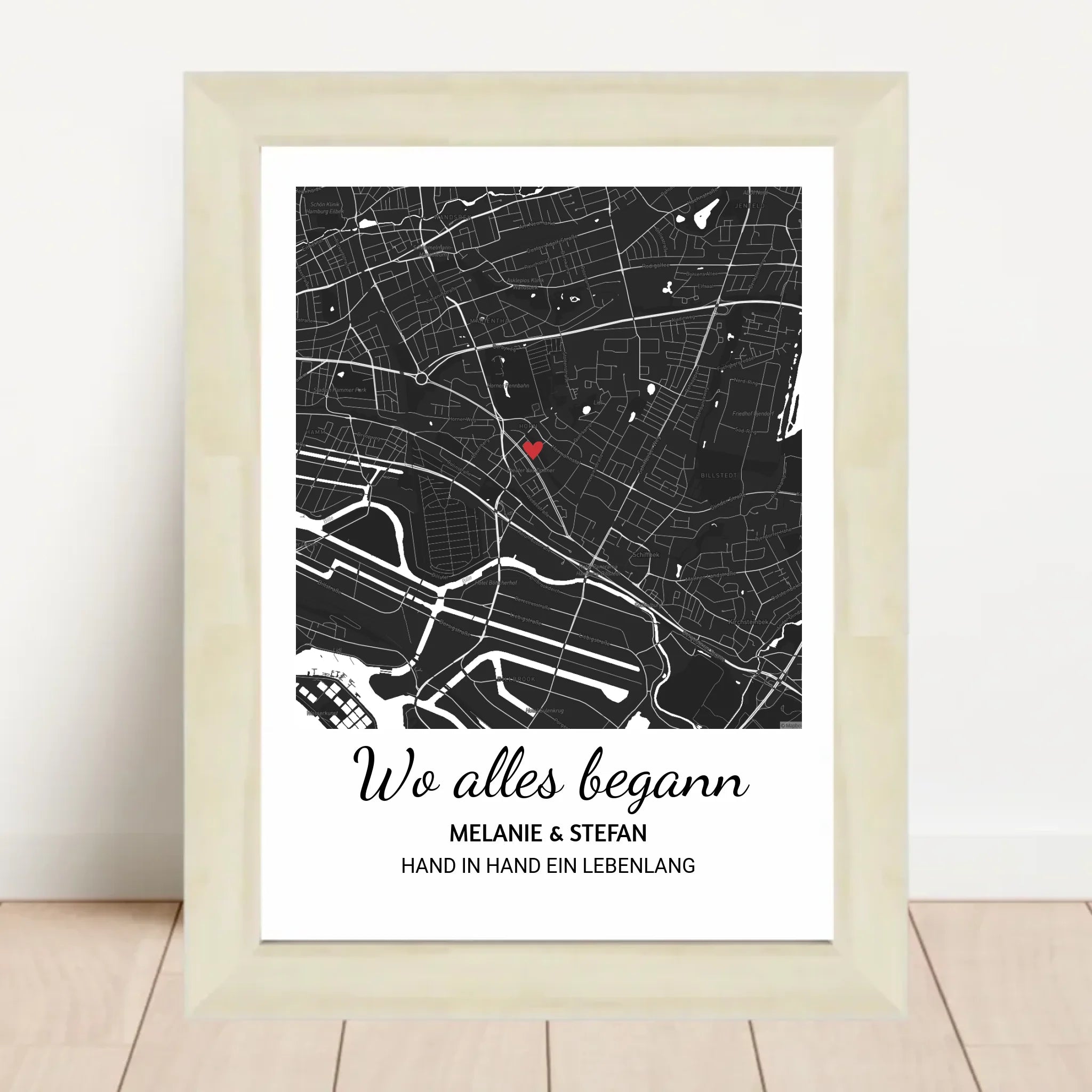 Wo alles begann Poster mit Rahmen personalisierbar - Cantty