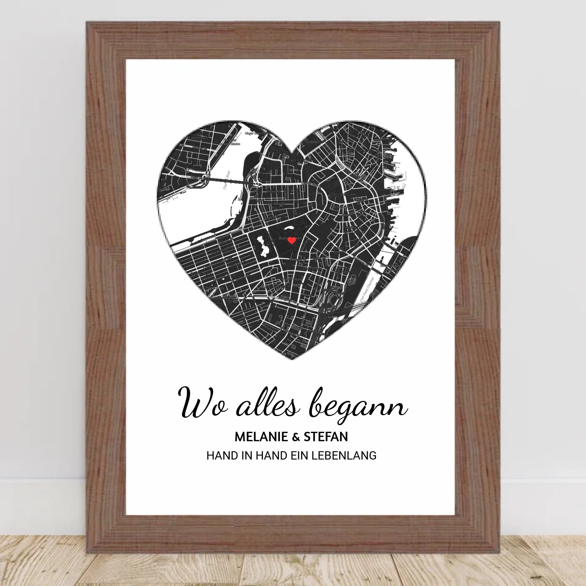 Wo alles begann Herz Poster mit Rahmen oder zum ausdrucken download - Cantty