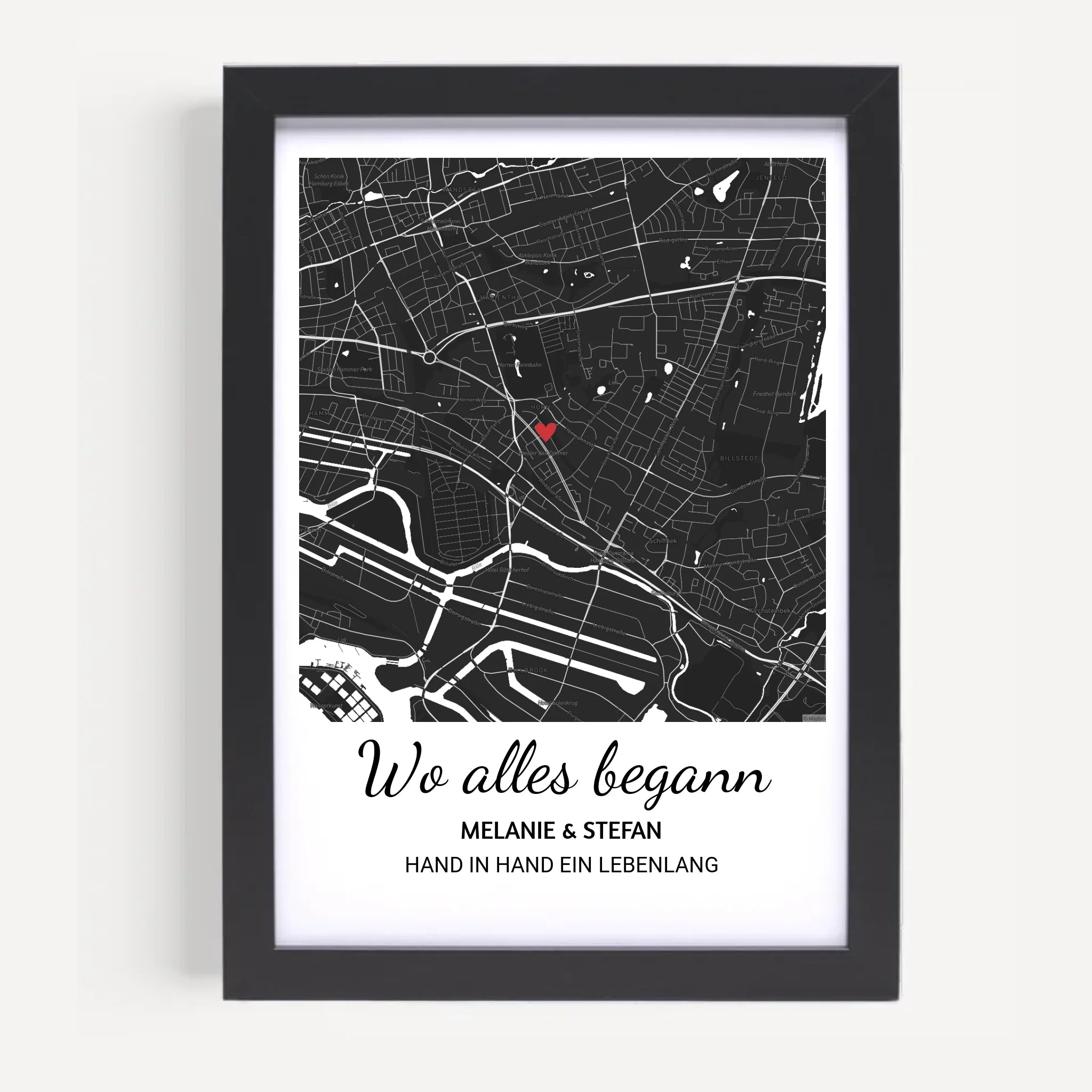 Wo alles begann Poster mit Rahmen personalisierbar - Cantty