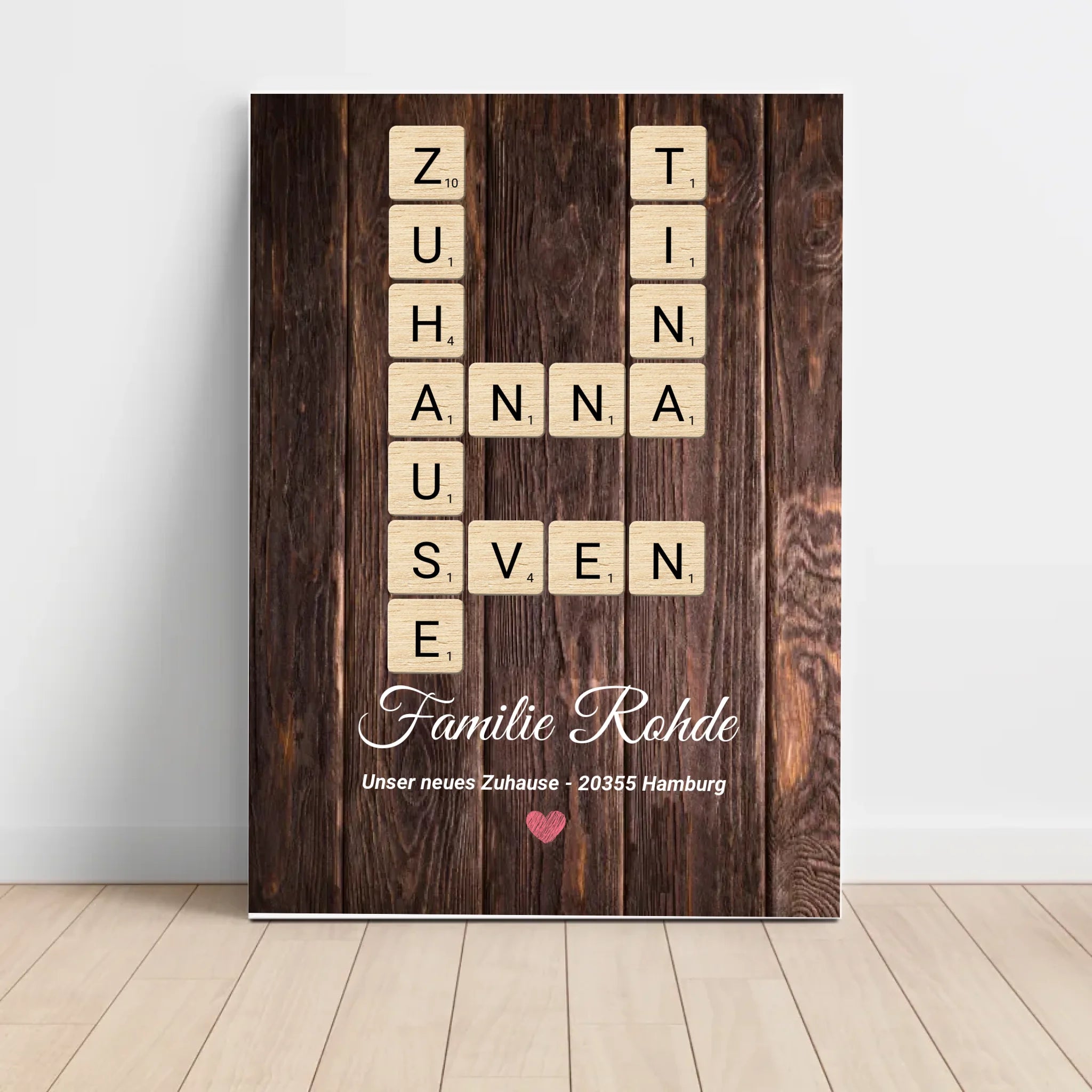 Einzugsgeschenk Wohnung Haus Einweihung Bild mit Bilderrahmen personalisierbar - Cantty