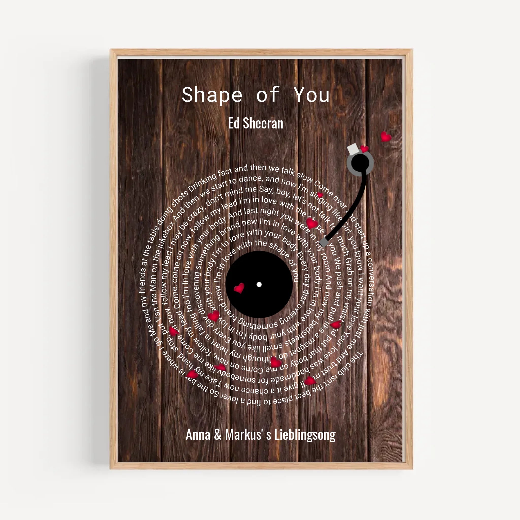 Weihnachtsgeschenk für Freundin & Frau Musikposter Bild personalisierbar - Cantty