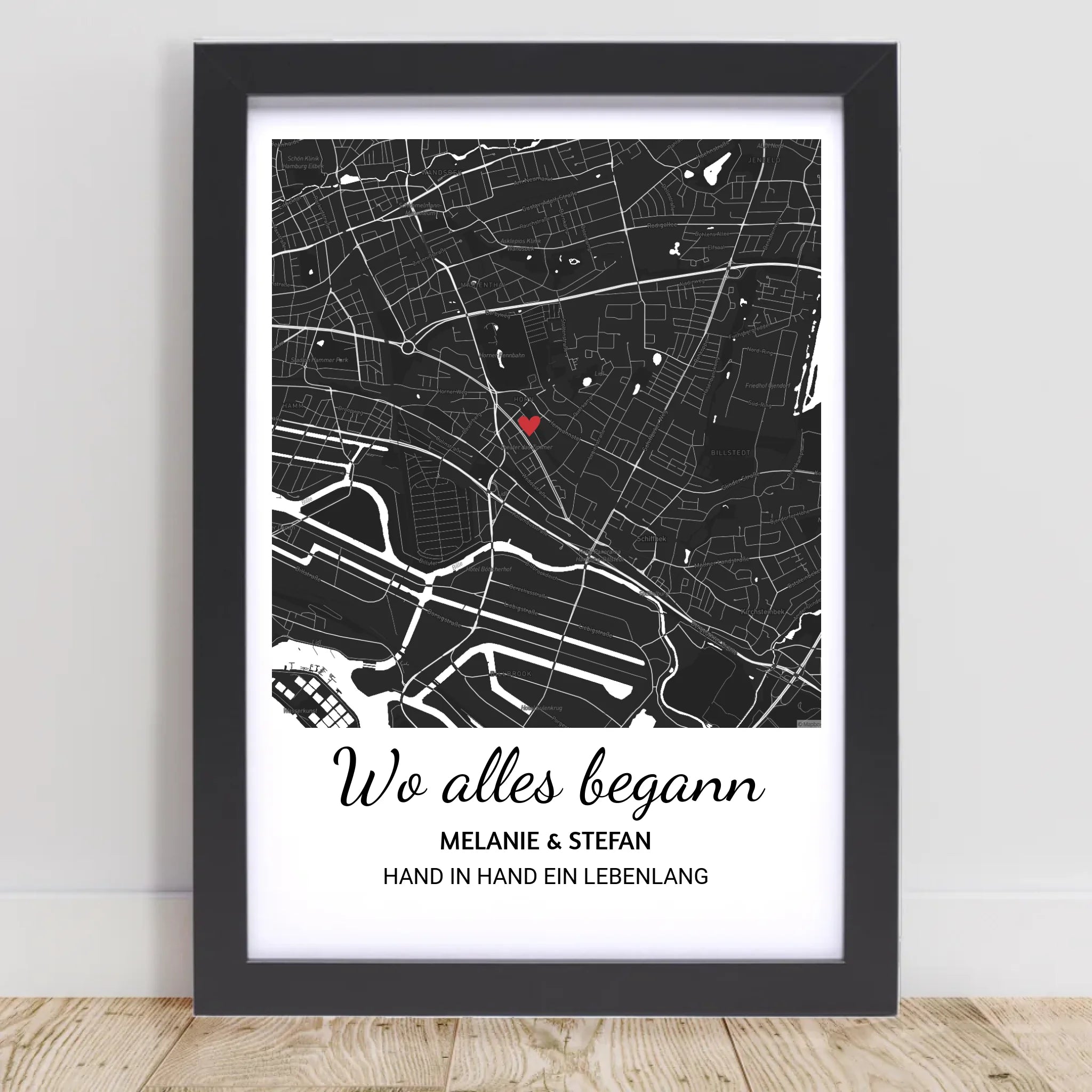 Wo alles begann Poster mit Rahmen personalisierbar - Cantty