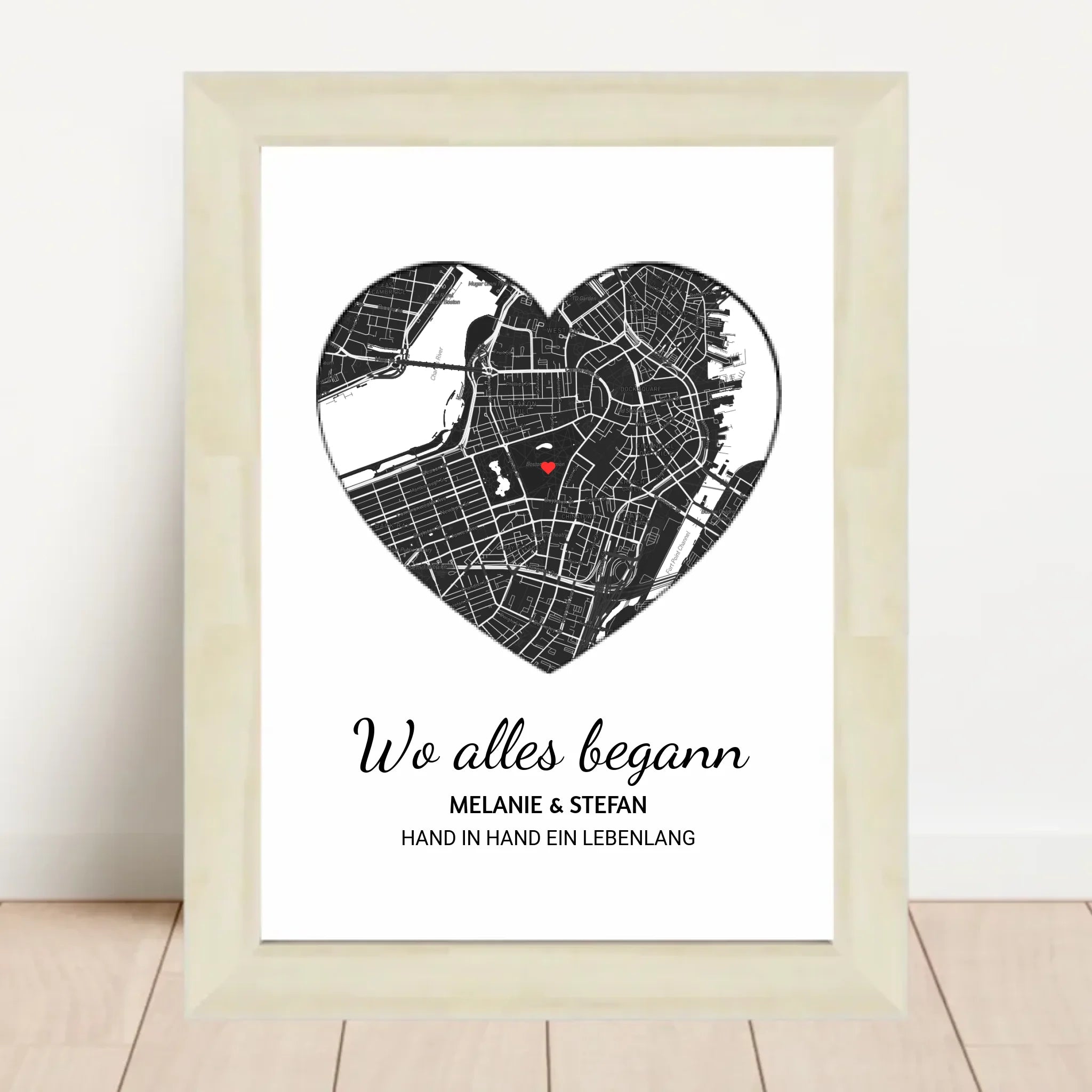 Wo alles begann Herz Poster mit Rahmen oder zum ausdrucken download - Cantty