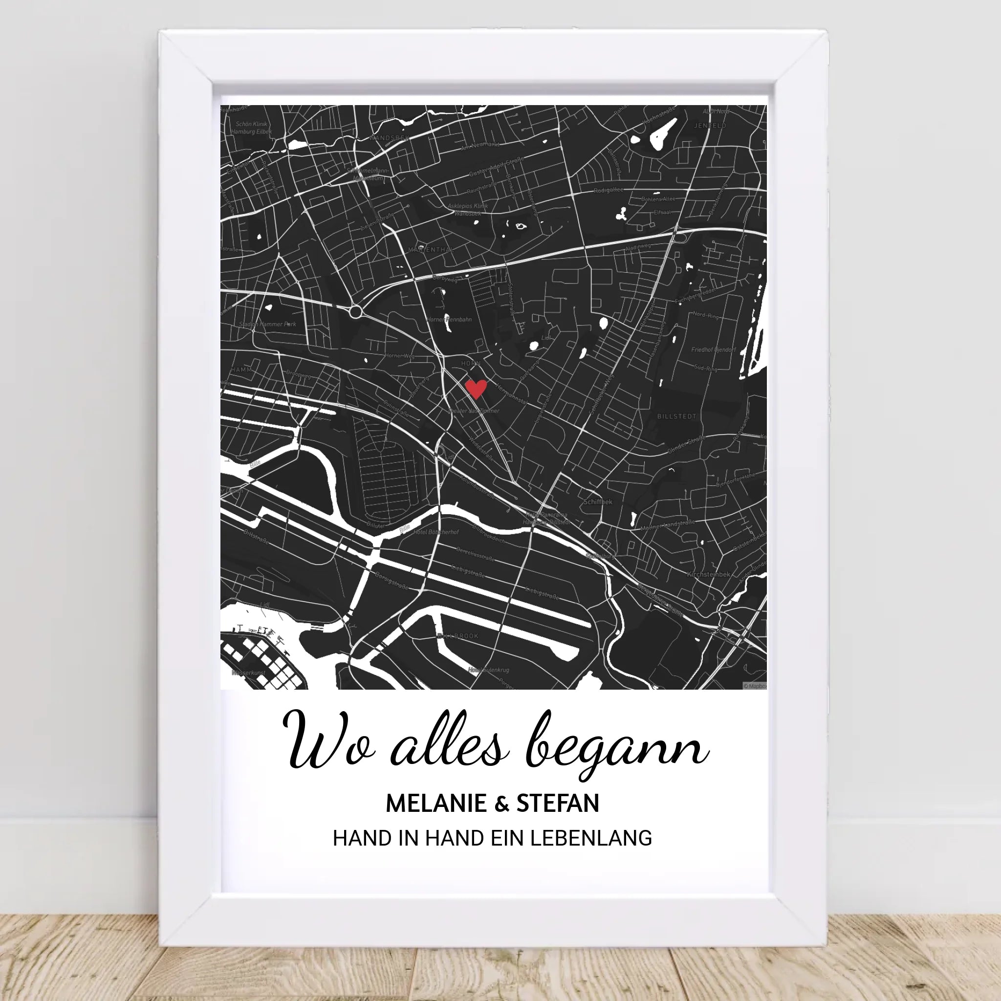 Wo alles begann Poster mit Rahmen personalisierbar - Cantty