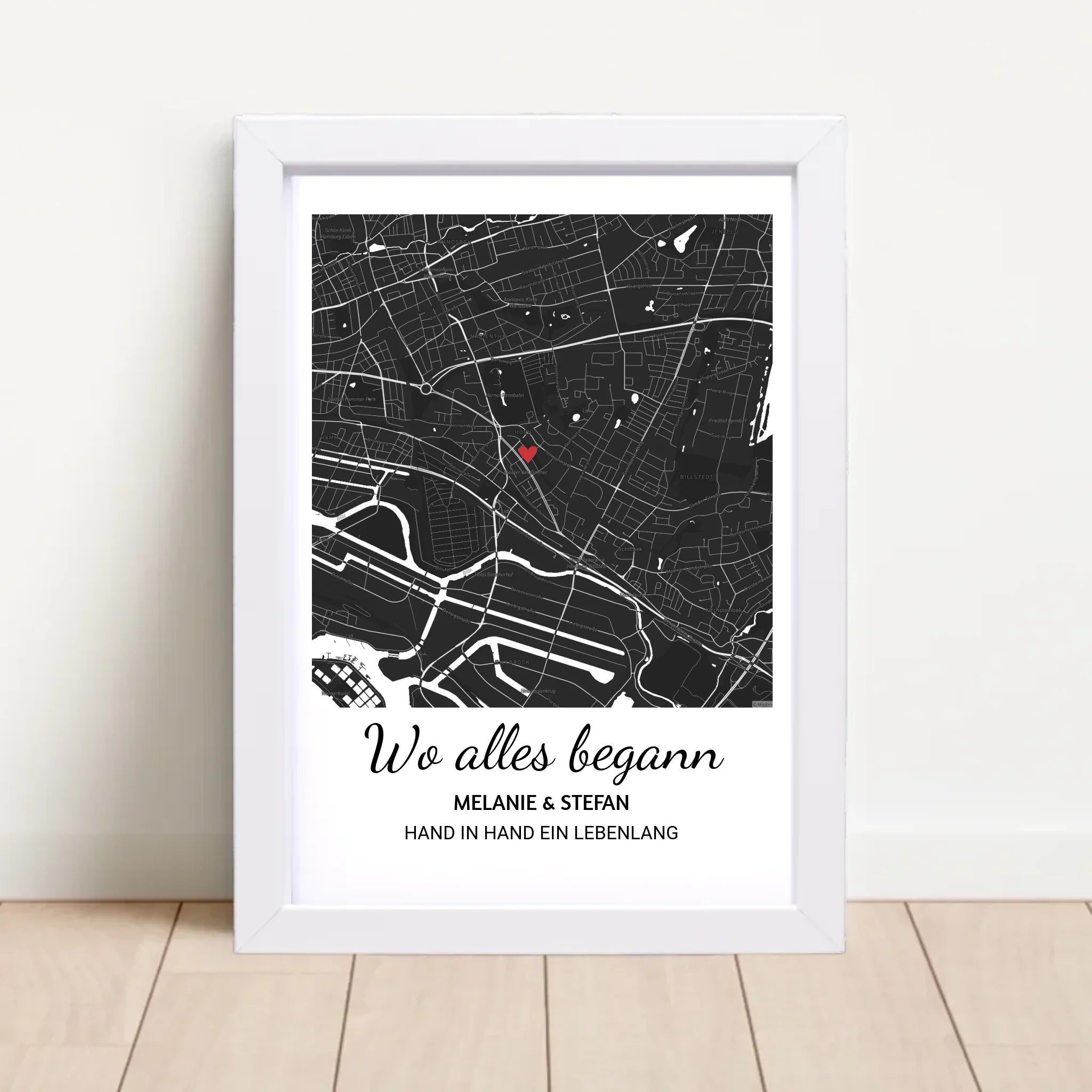 Wo alles begann Poster mit Rahmen personalisierbar - Cantty