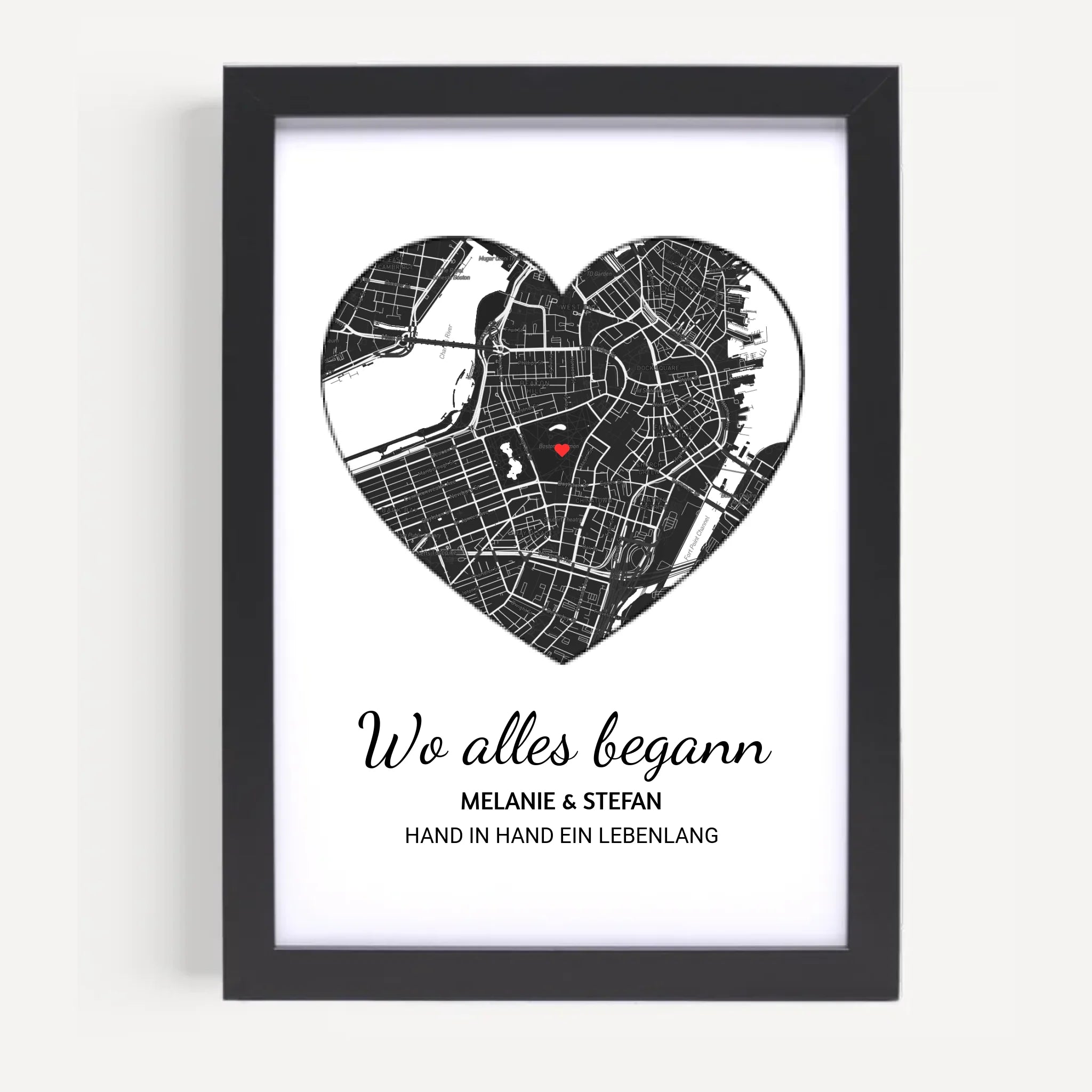 Wo alles begann Herz Poster mit Rahmen oder zum ausdrucken download - Cantty