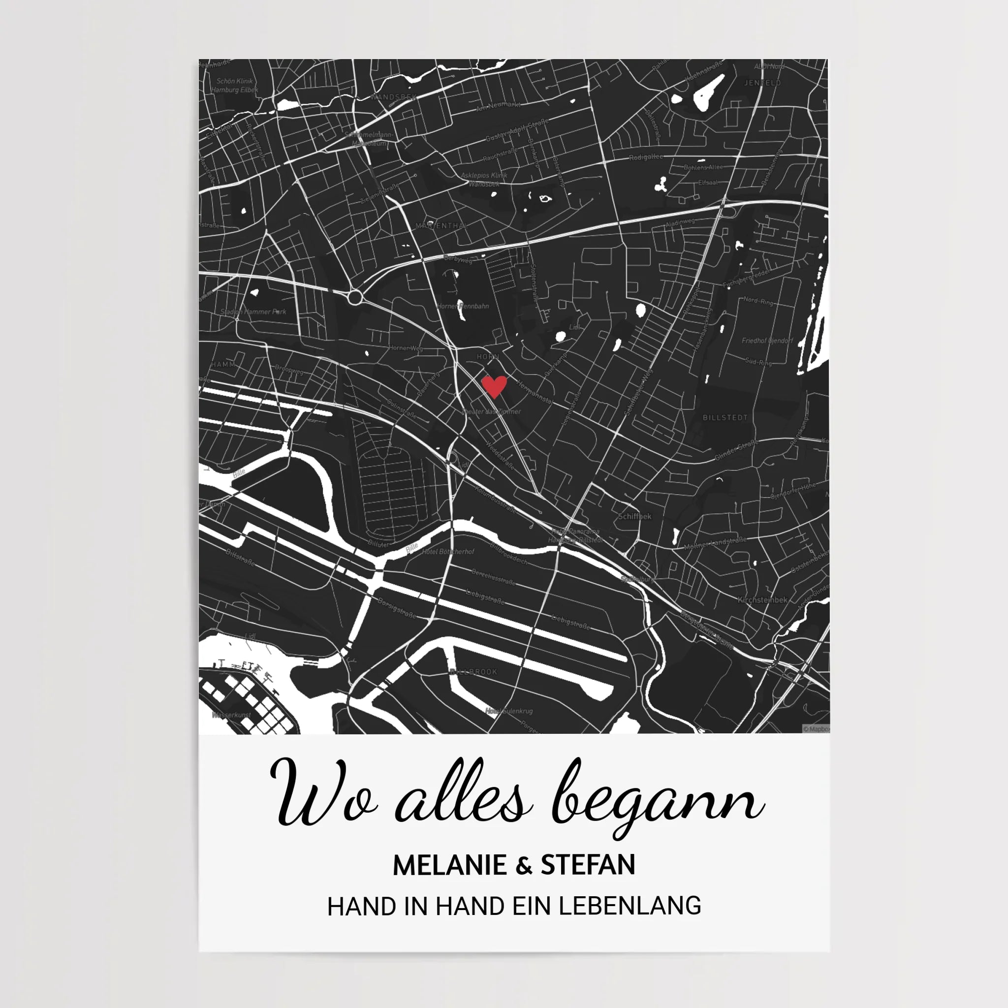 Wo alles begann Poster mit Rahmen personalisierbar - Cantty