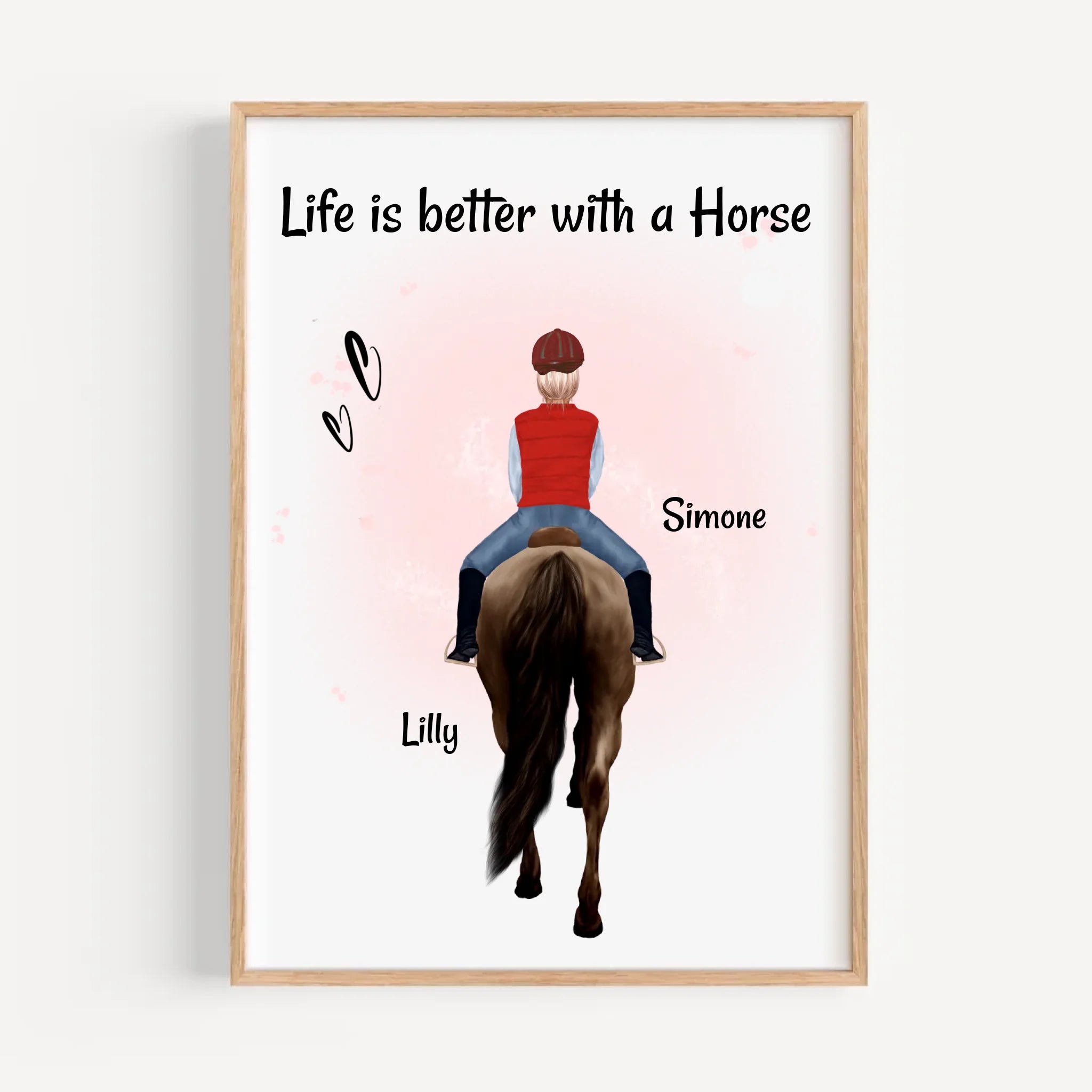 Geschenk für Pferdeliebhaber Mädchen Reiterin Bild personalisierbar - Cantty
