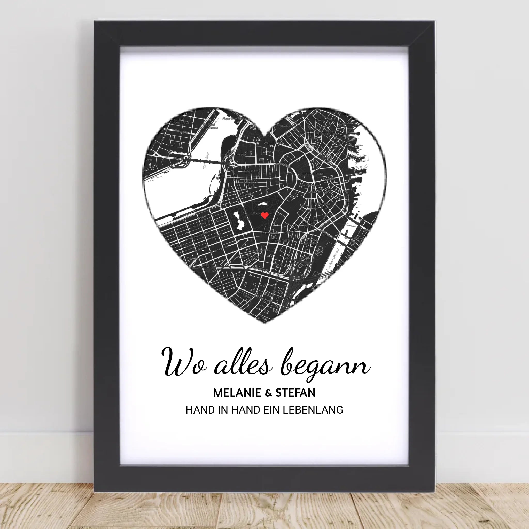 Wo alles begann Herz Poster mit Rahmen oder zum ausdrucken download - Cantty