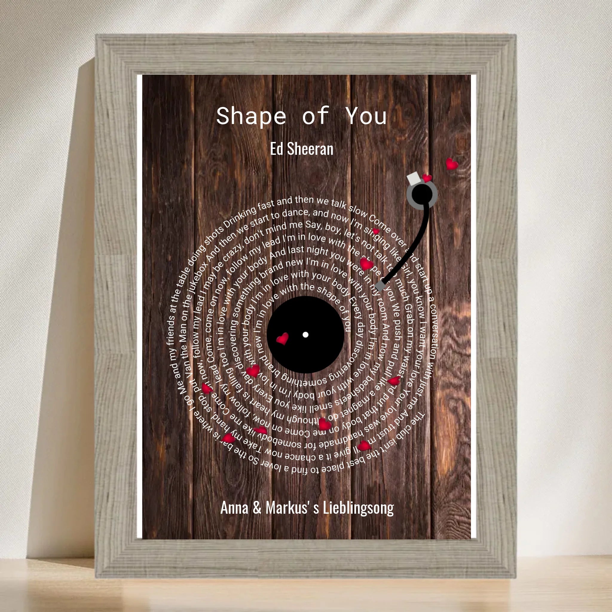 Weihnachtsgeschenk für Freundin & Frau Musikposter Bild personalisierbar - Cantty