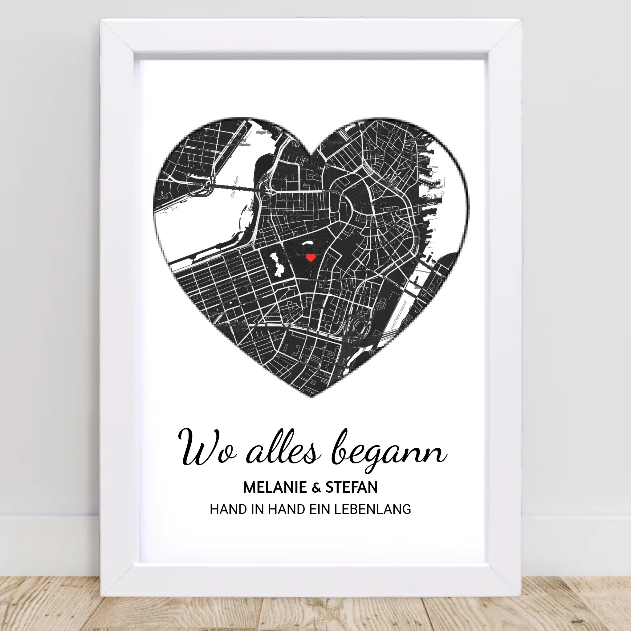 Wo alles begann Herz Poster mit Rahmen oder zum ausdrucken download - Cantty
