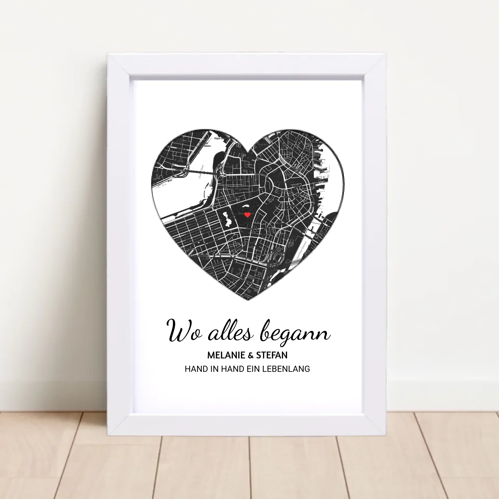 Wo alles begann Herz Poster mit Rahmen oder zum ausdrucken download - Cantty