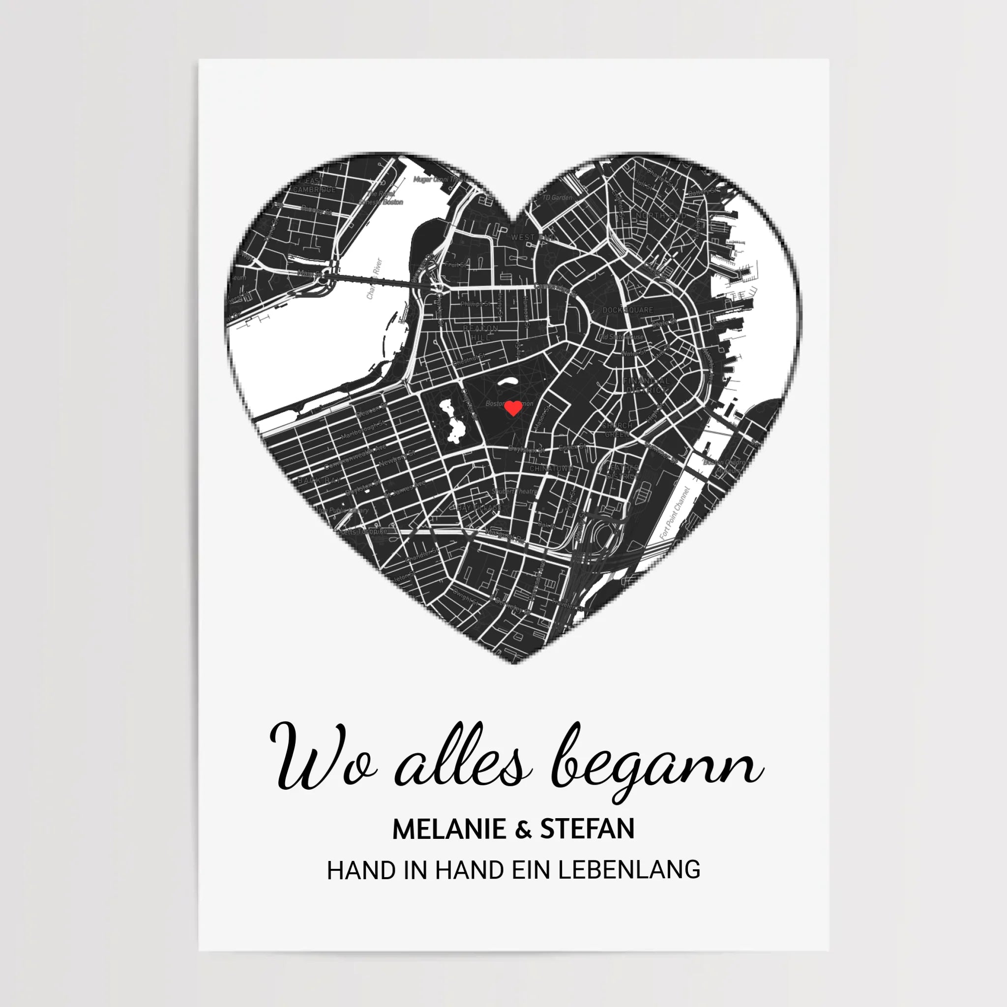 Wo alles begann Herz Poster mit Rahmen oder zum ausdrucken download - Cantty