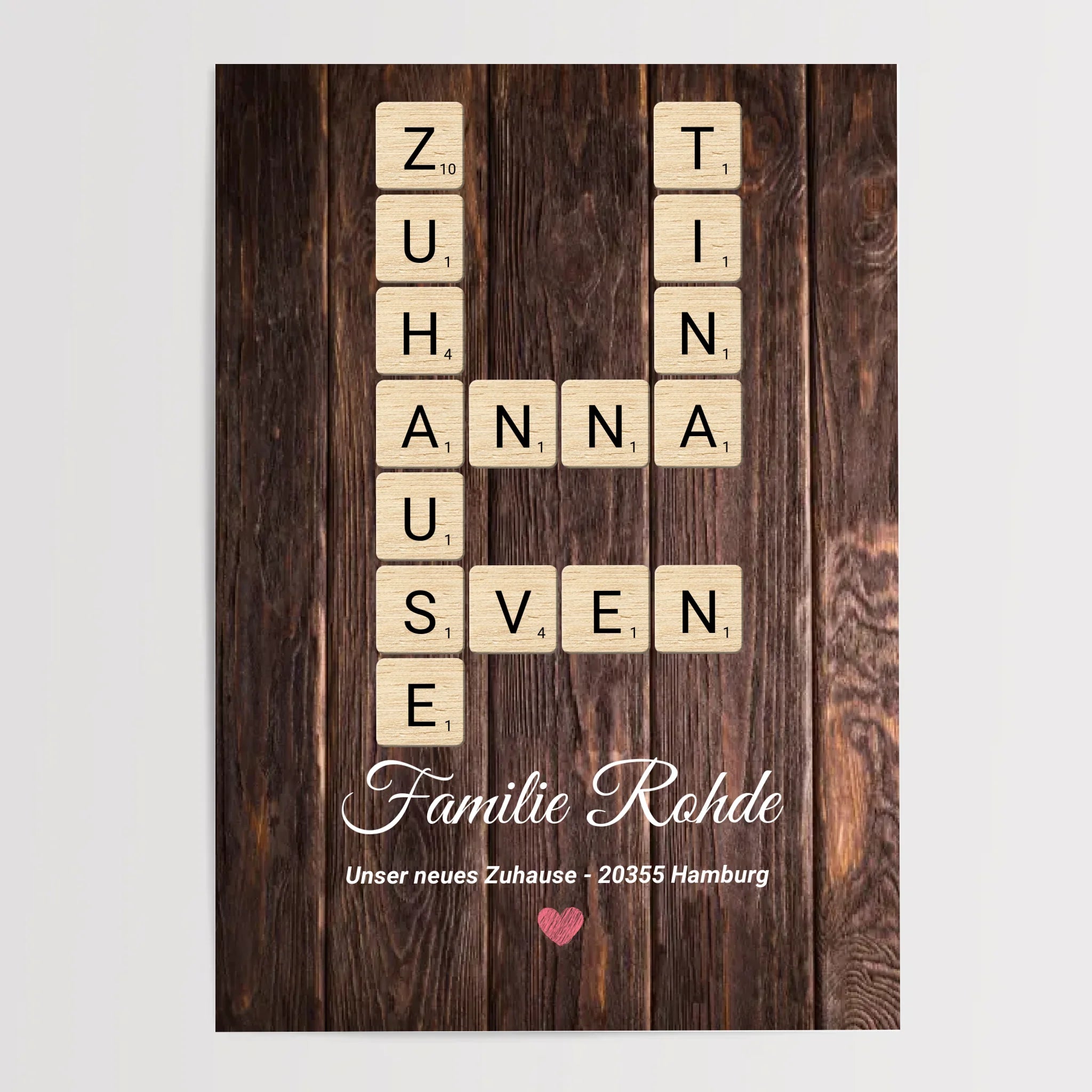 Einzugsgeschenk Wohnung Haus Einweihung Bild mit Bilderrahmen personalisierbar - Cantty