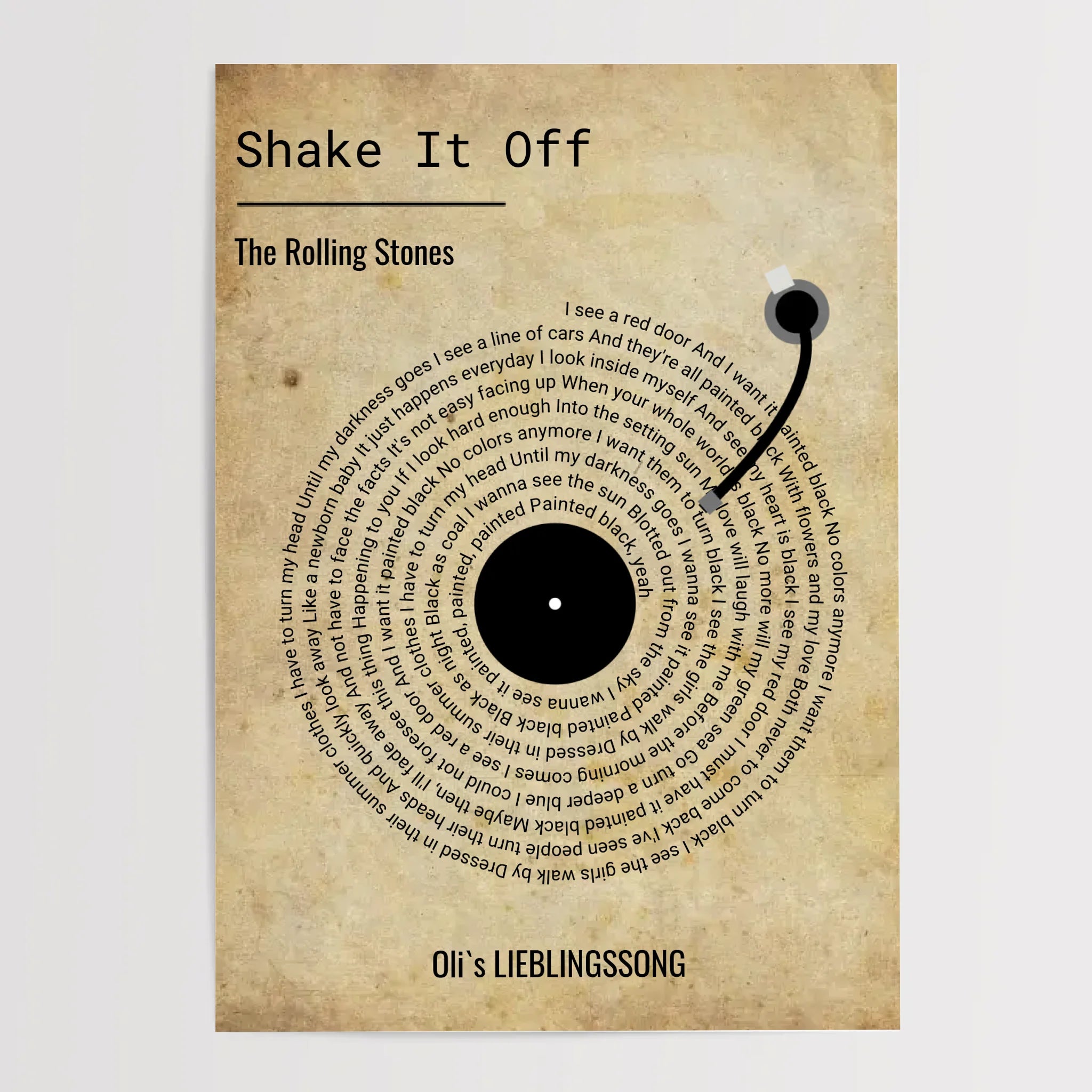 Weihnachtsgeschenk für Freund & Mann Musikposter Bild personalisierbar - Cantty