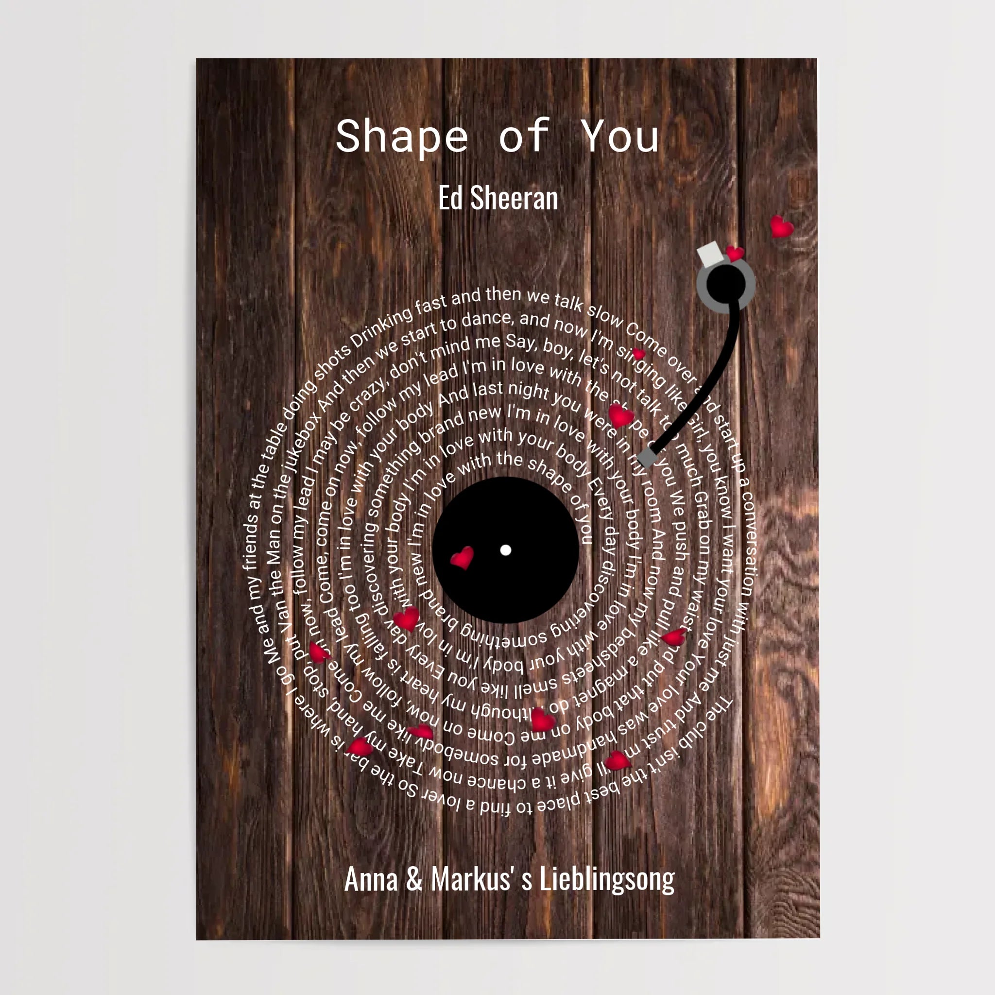 Weihnachtsgeschenk für Freundin & Frau Musikposter Bild personalisierbar - Cantty