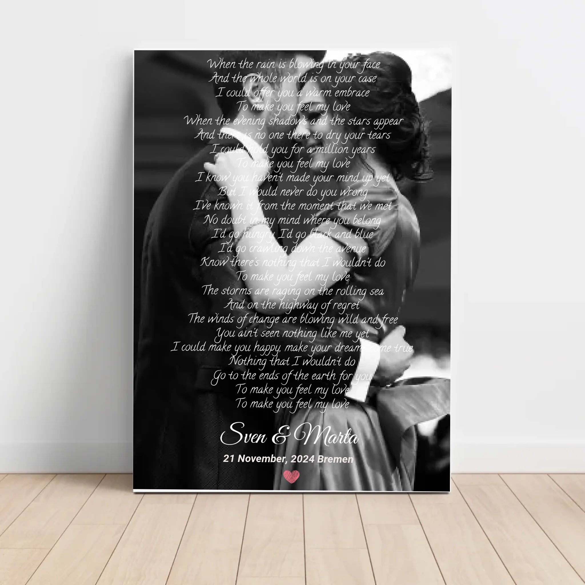Hochzeit Songtext erster Tanz Bild mit Foto Geschenk - Cantty