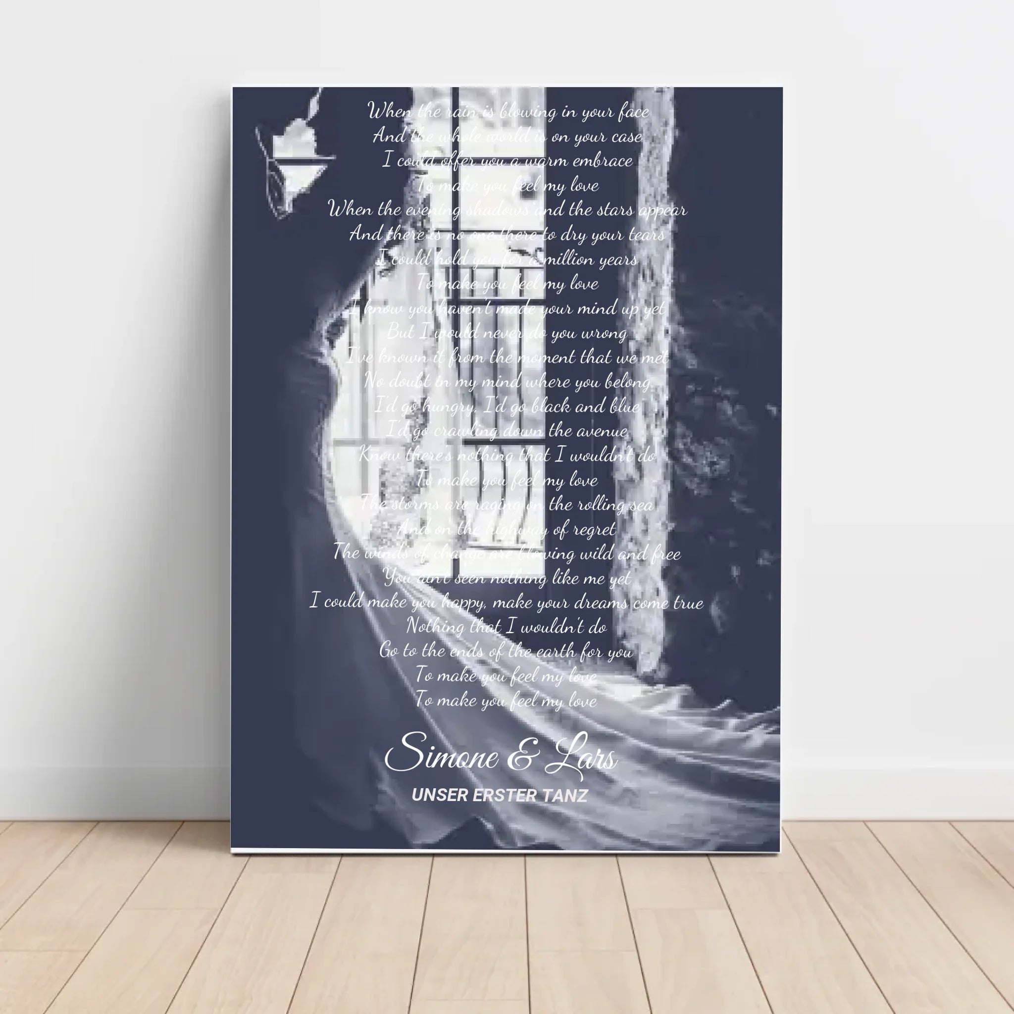 Hochzeitsgeschenk erster Tanz Musiktext mit Foto personalisierbar - Cantty