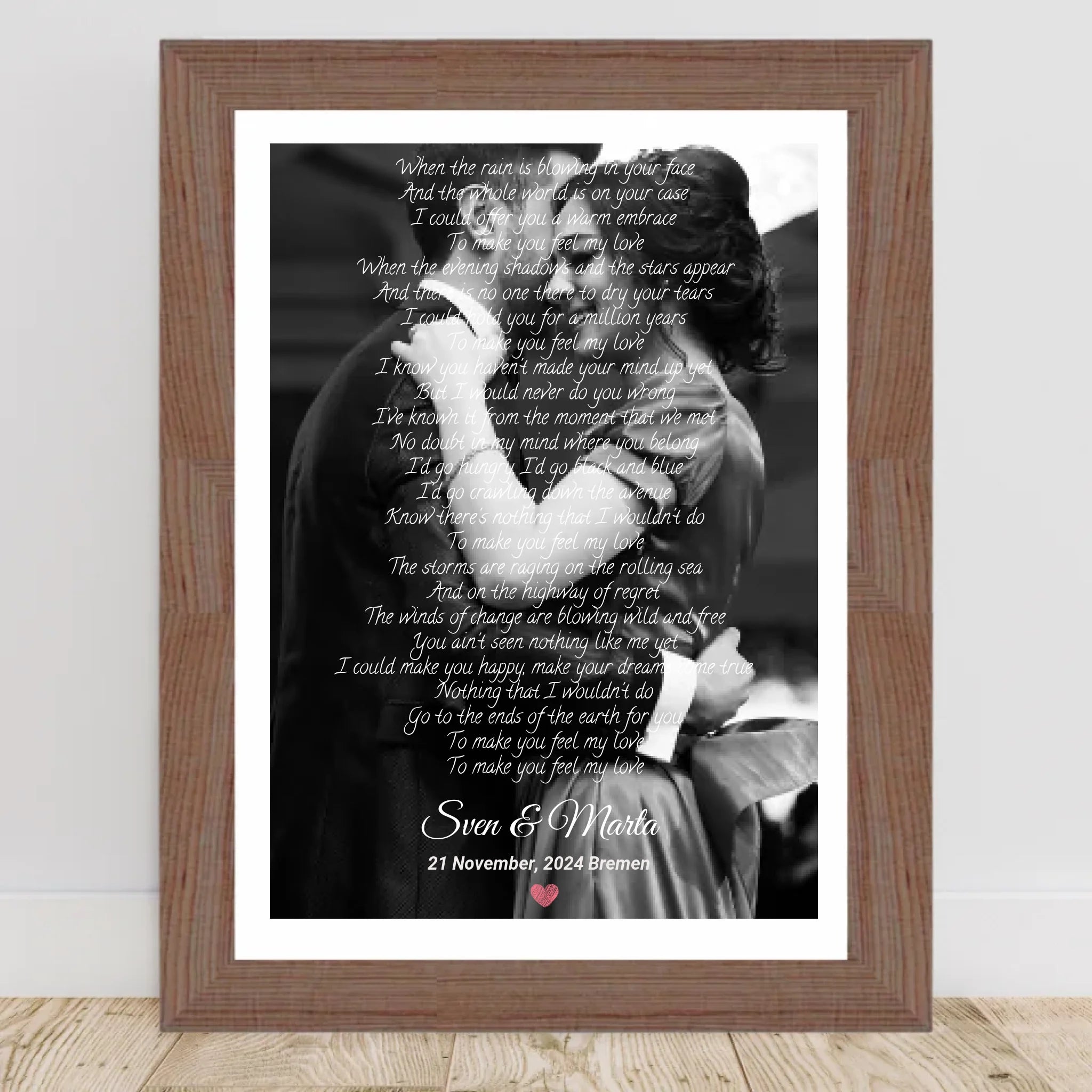 Hochzeit Songtext erster Tanz Bild mit Foto Geschenk - Cantty