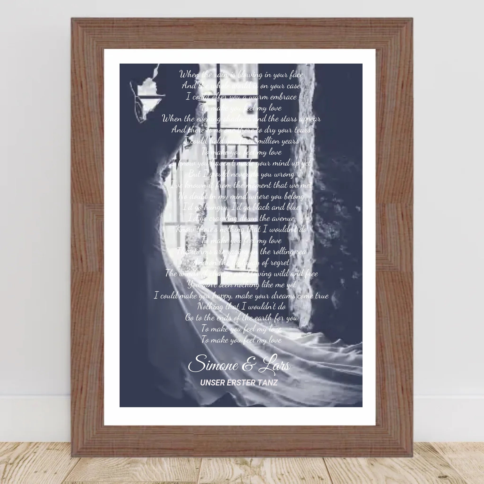 Hochzeitsgeschenk erster Tanz Musiktext mit Foto personalisierbar - Cantty