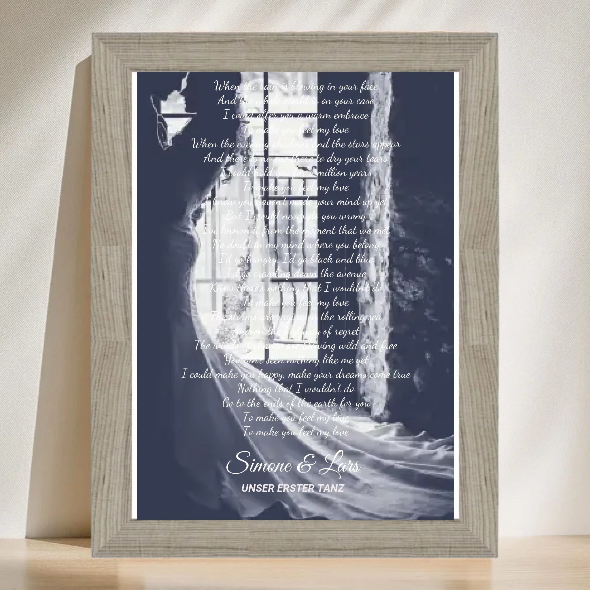 Hochzeitsgeschenk erster Tanz Musiktext mit Foto personalisierbar - Cantty