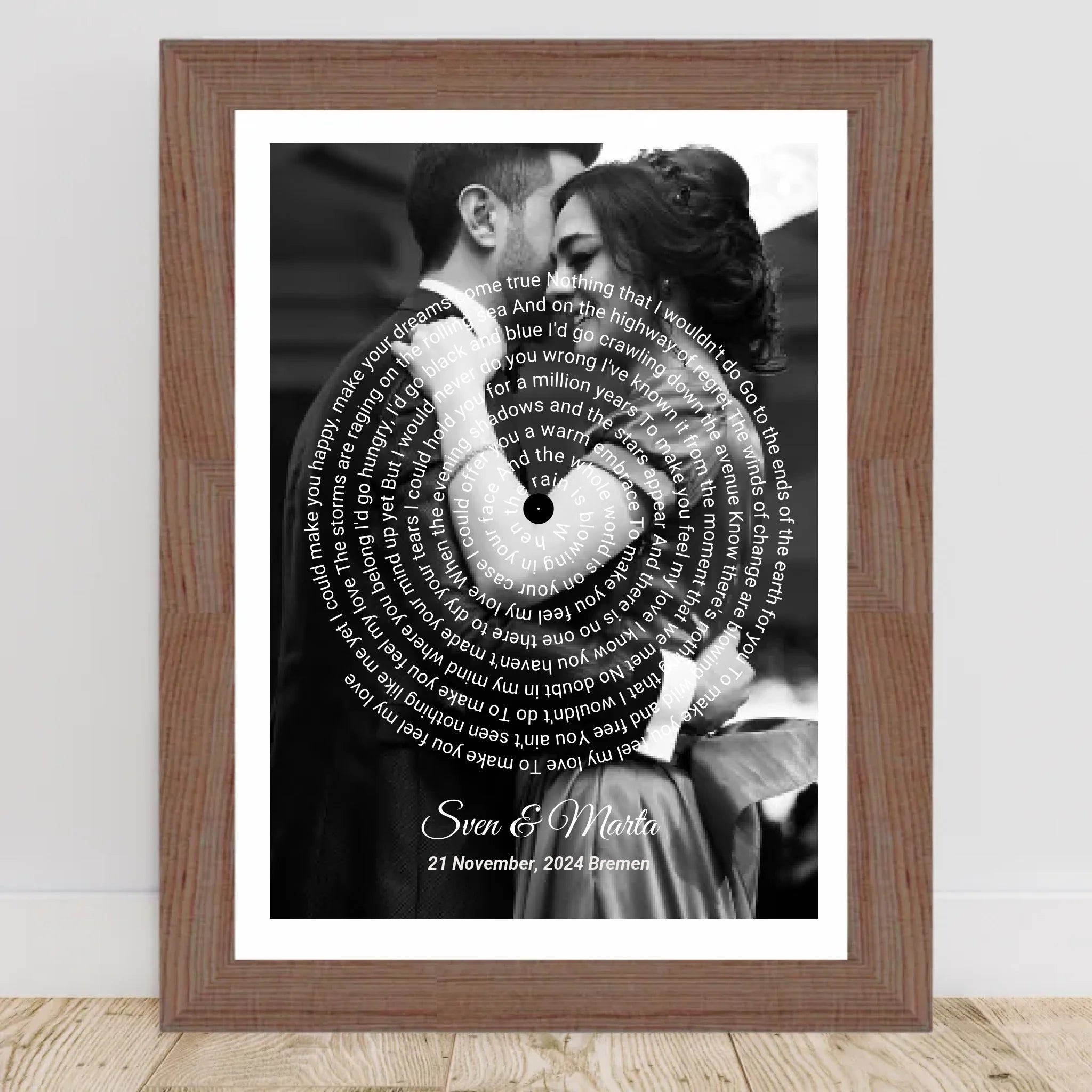 Hochzeitstag & Jahrestag erster Tanz Erinnerung Bild Geschenk mit Foto - Cantty