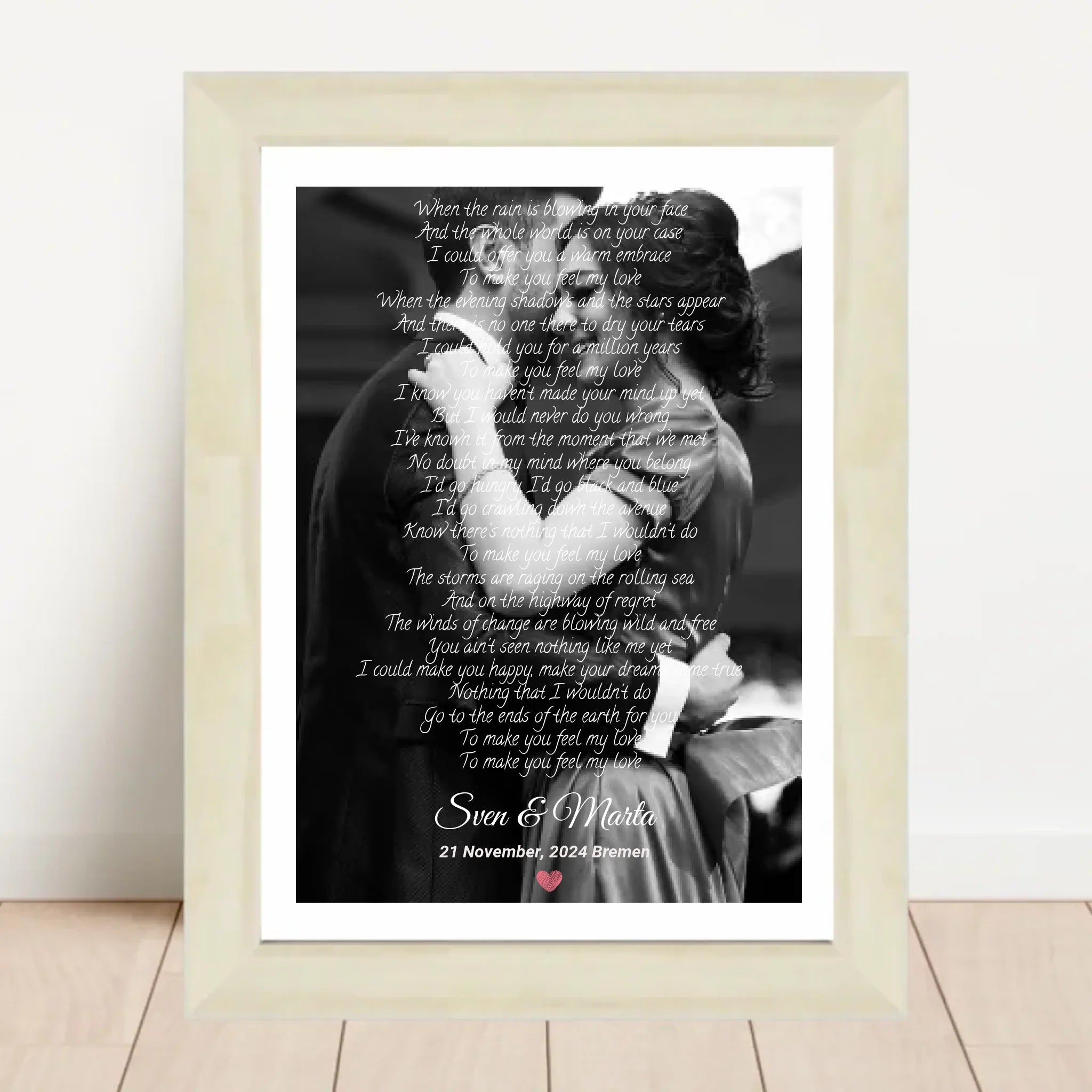 Hochzeit Songtext erster Tanz Bild mit Foto Geschenk - Cantty