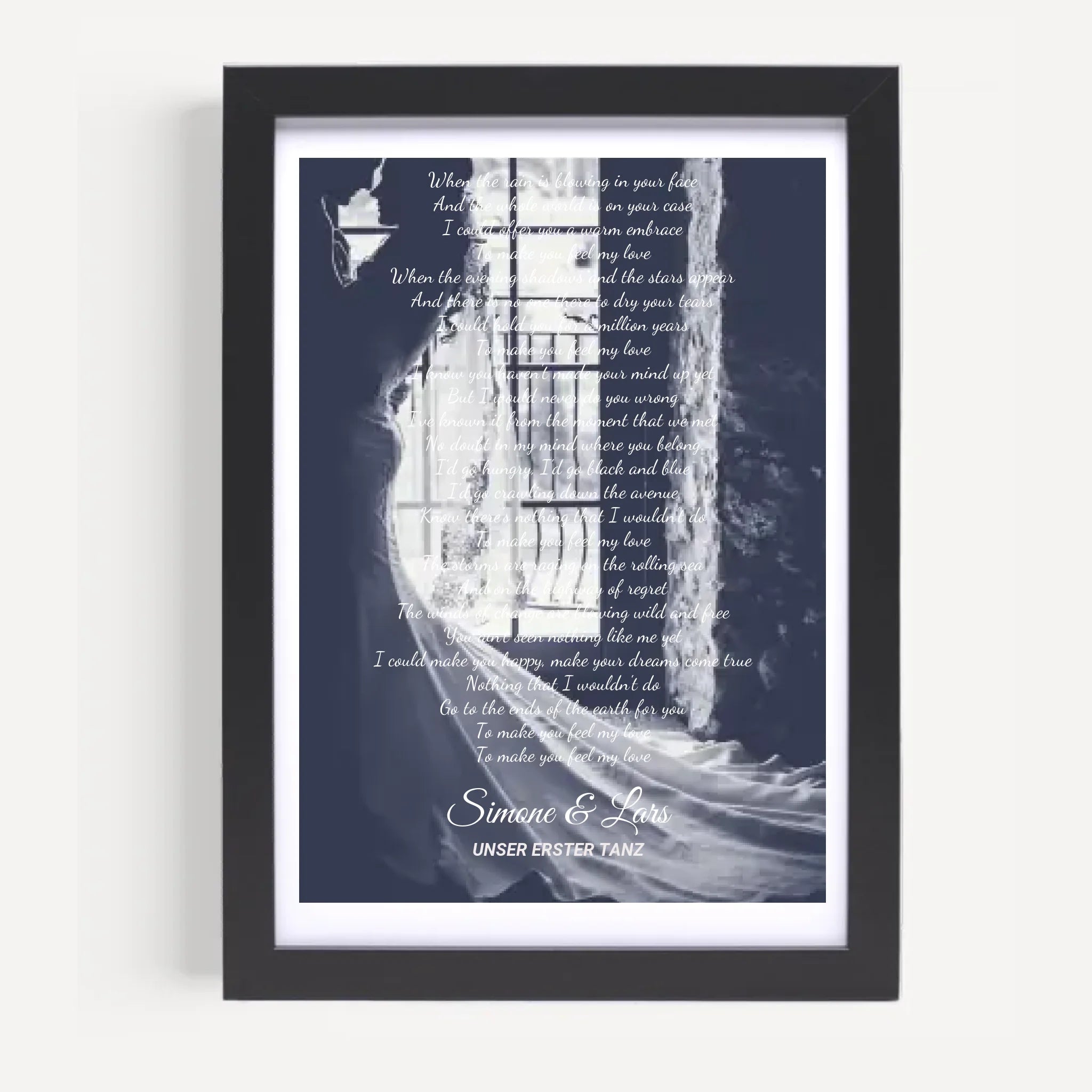 Hochzeitsgeschenk erster Tanz Musiktext mit Foto personalisierbar - Cantty