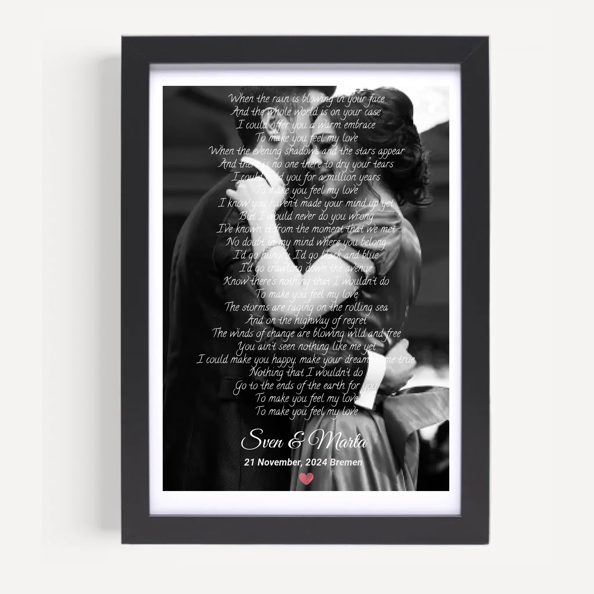 Hochzeit Songtext erster Tanz Bild mit Foto Geschenk - Cantty