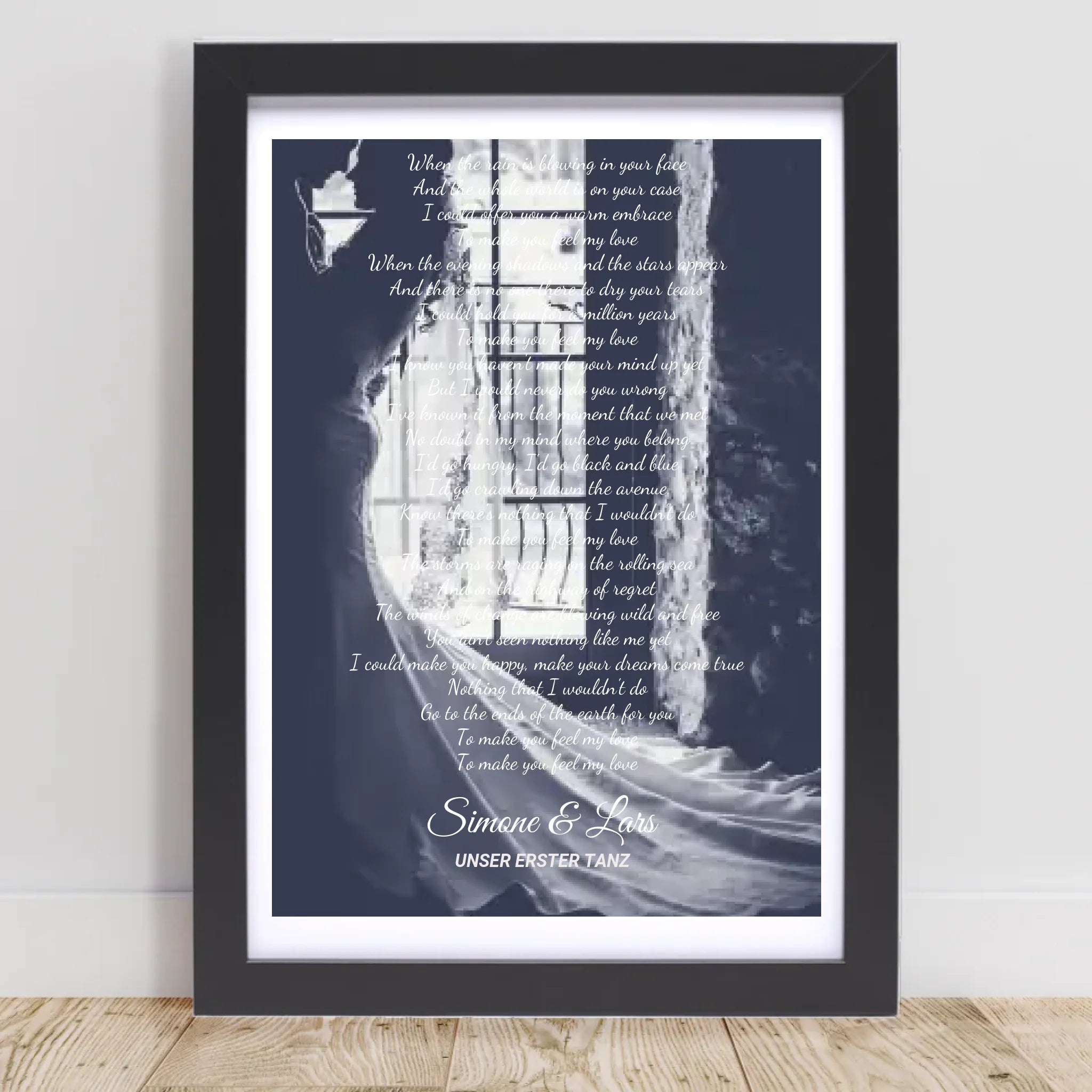 Hochzeitsgeschenk erster Tanz Musiktext mit Foto personalisierbar - Cantty