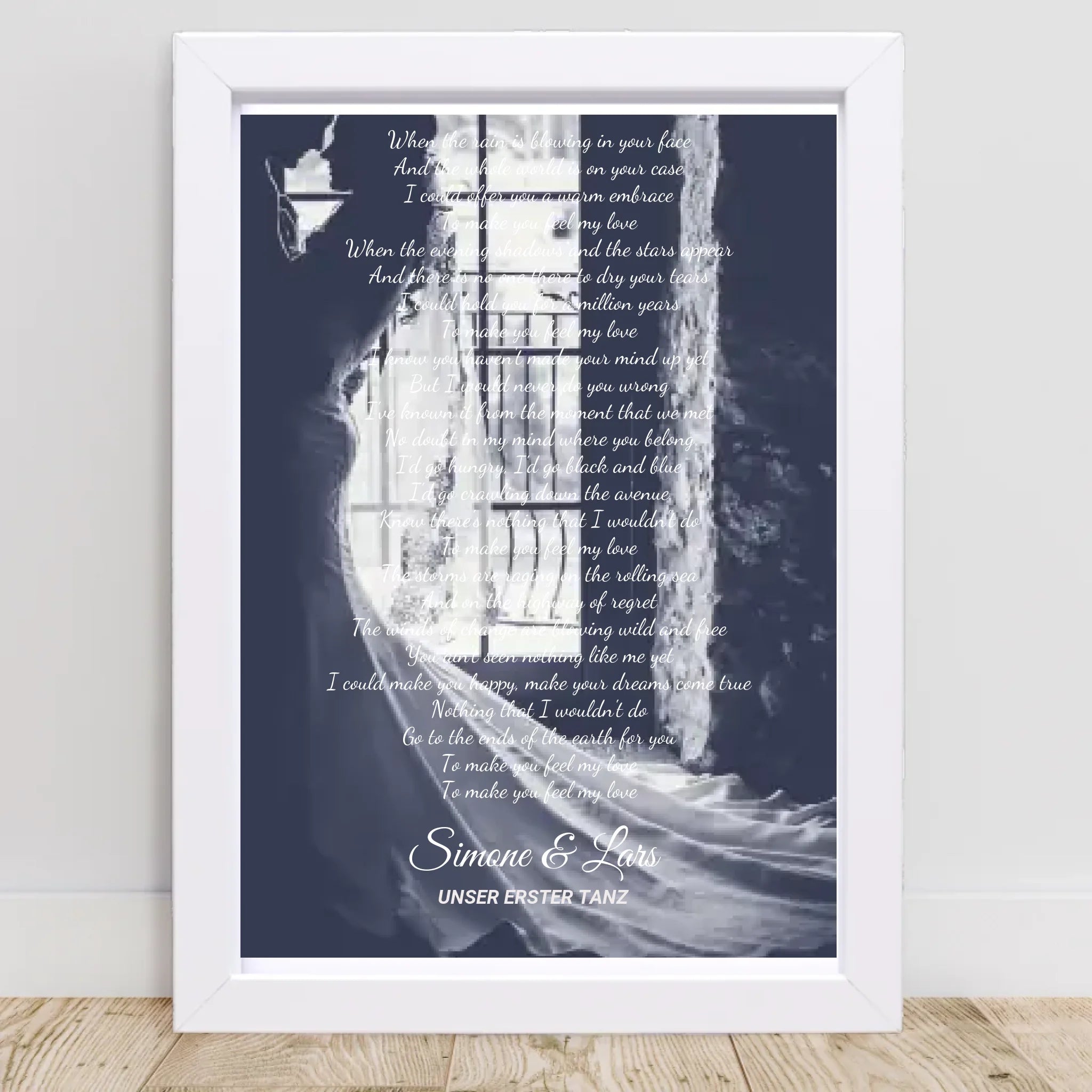 Hochzeitsgeschenk erster Tanz Musiktext mit Foto personalisierbar - Cantty