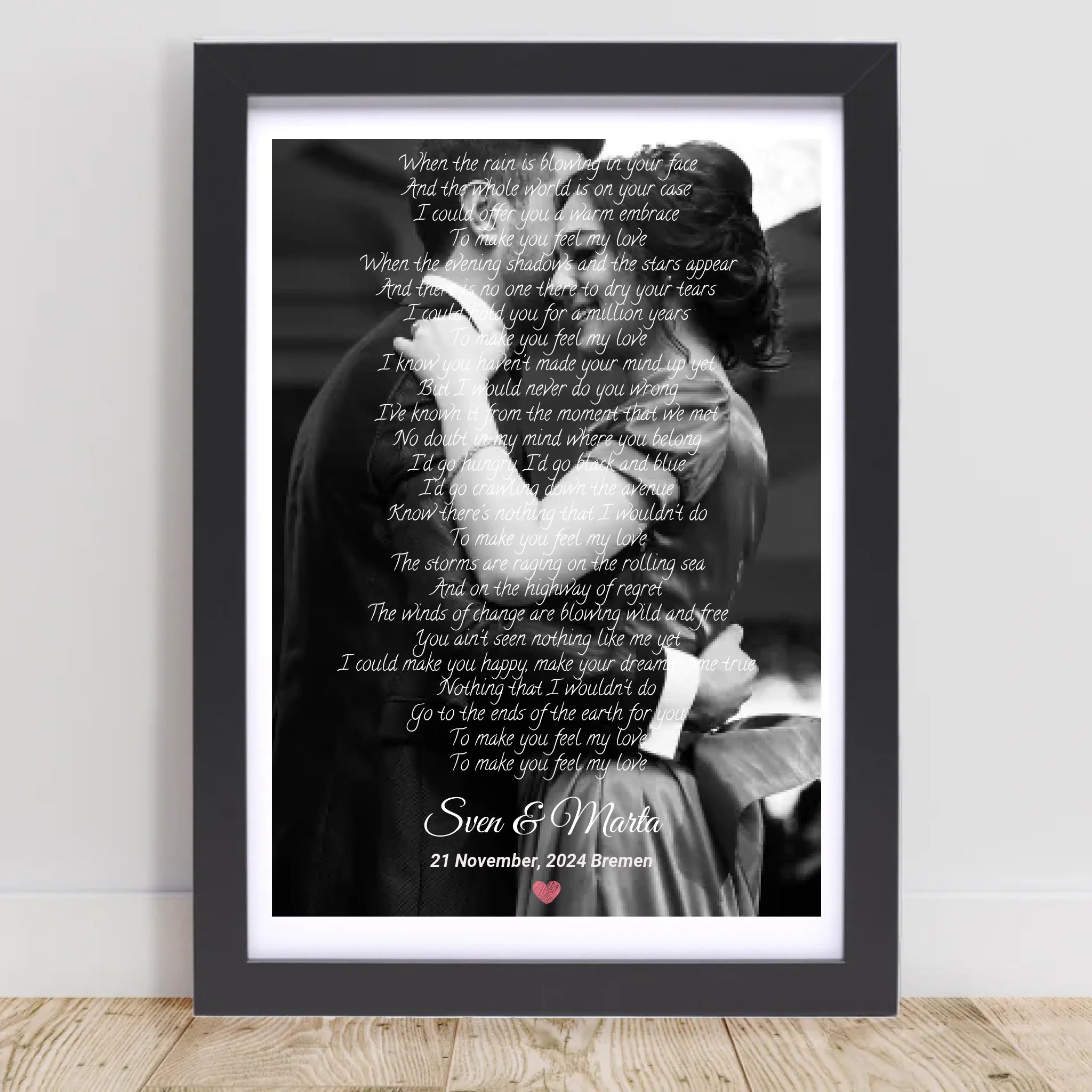 Hochzeit Songtext erster Tanz Bild mit Foto Geschenk - Cantty