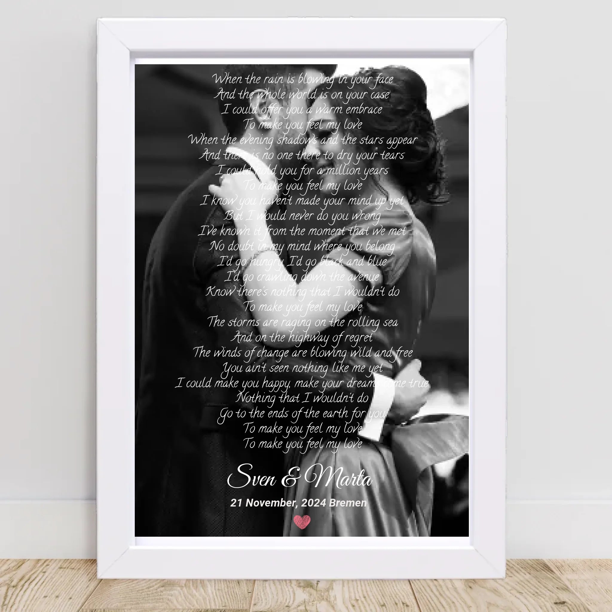 Hochzeit Songtext erster Tanz Bild mit Foto Geschenk - Cantty