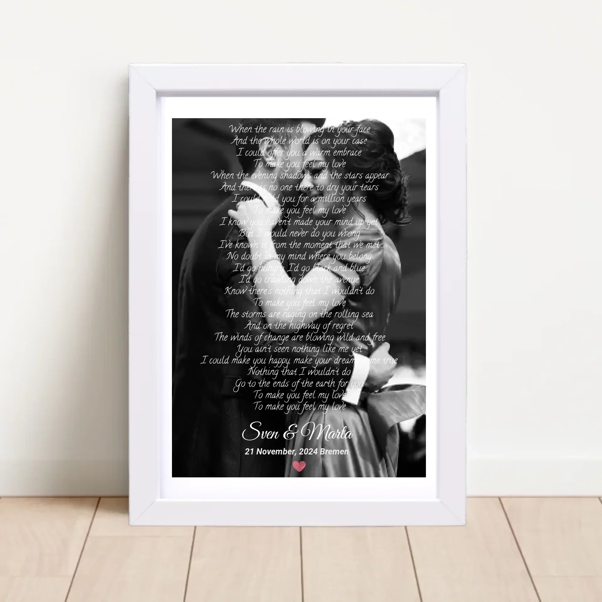 Hochzeit Songtext erster Tanz Bild mit Foto Geschenk - Cantty