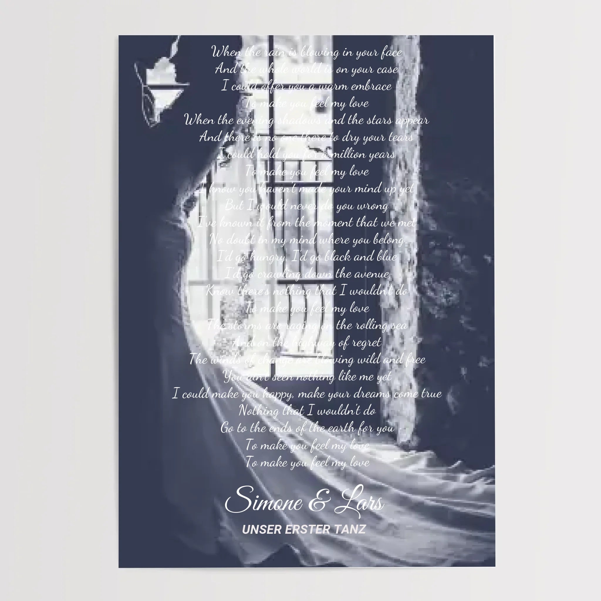 Hochzeitsgeschenk erster Tanz Musiktext mit Foto personalisierbar - Cantty