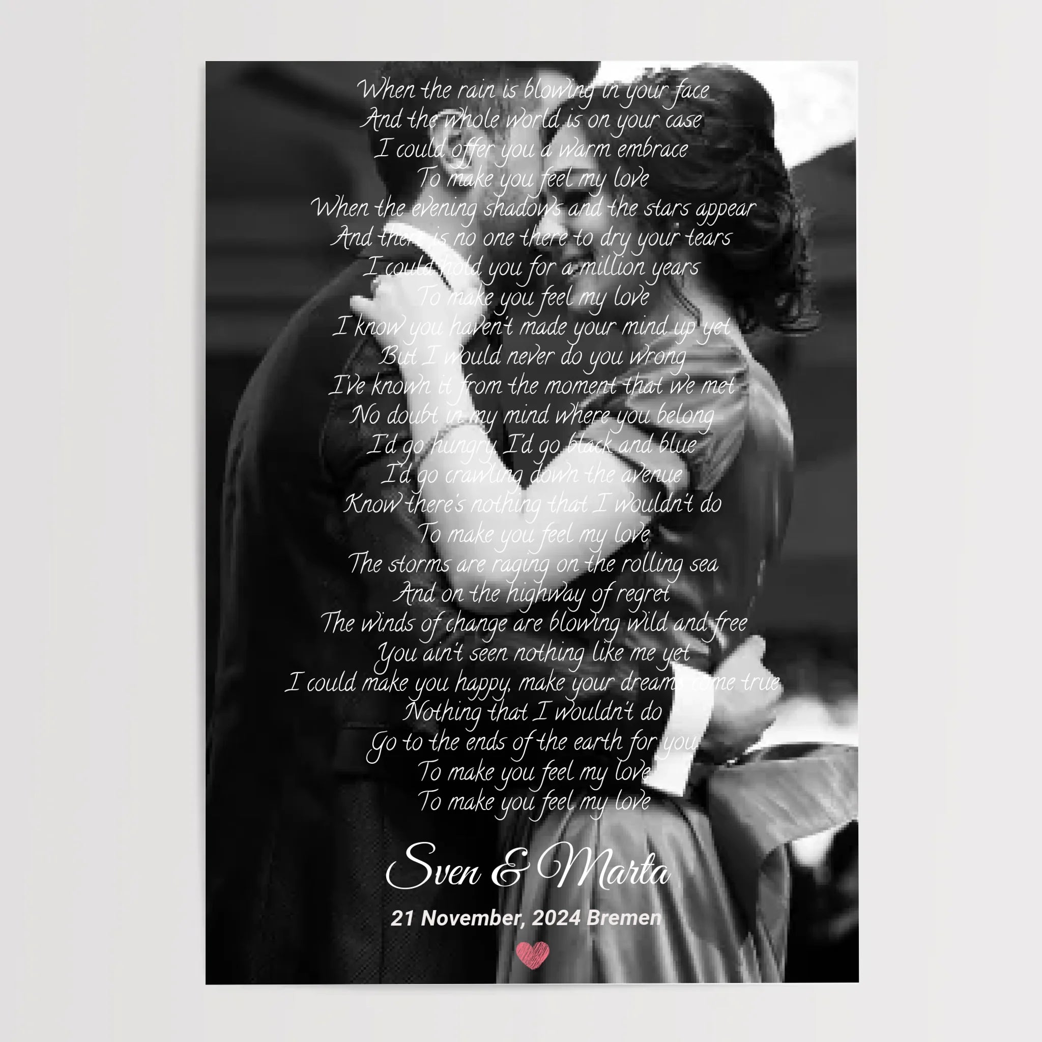 Hochzeit Songtext erster Tanz Bild mit Foto Geschenk - Cantty
