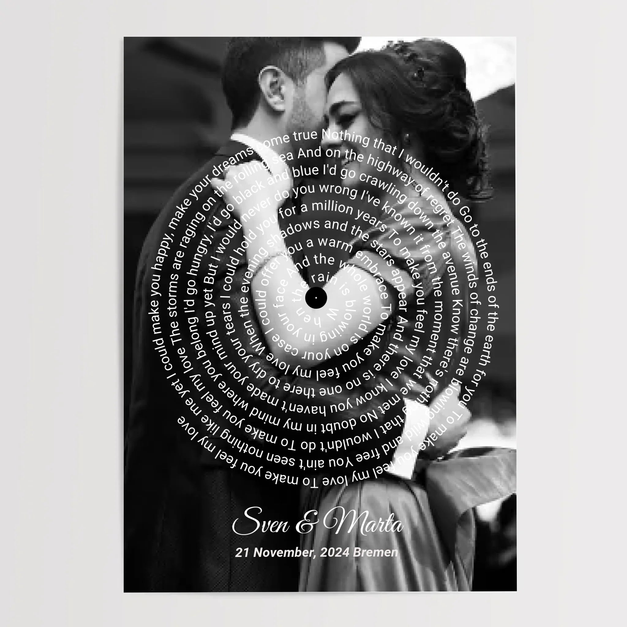 Hochzeitstag & Jahrestag erster Tanz Erinnerung Bild Geschenk mit Foto - Cantty