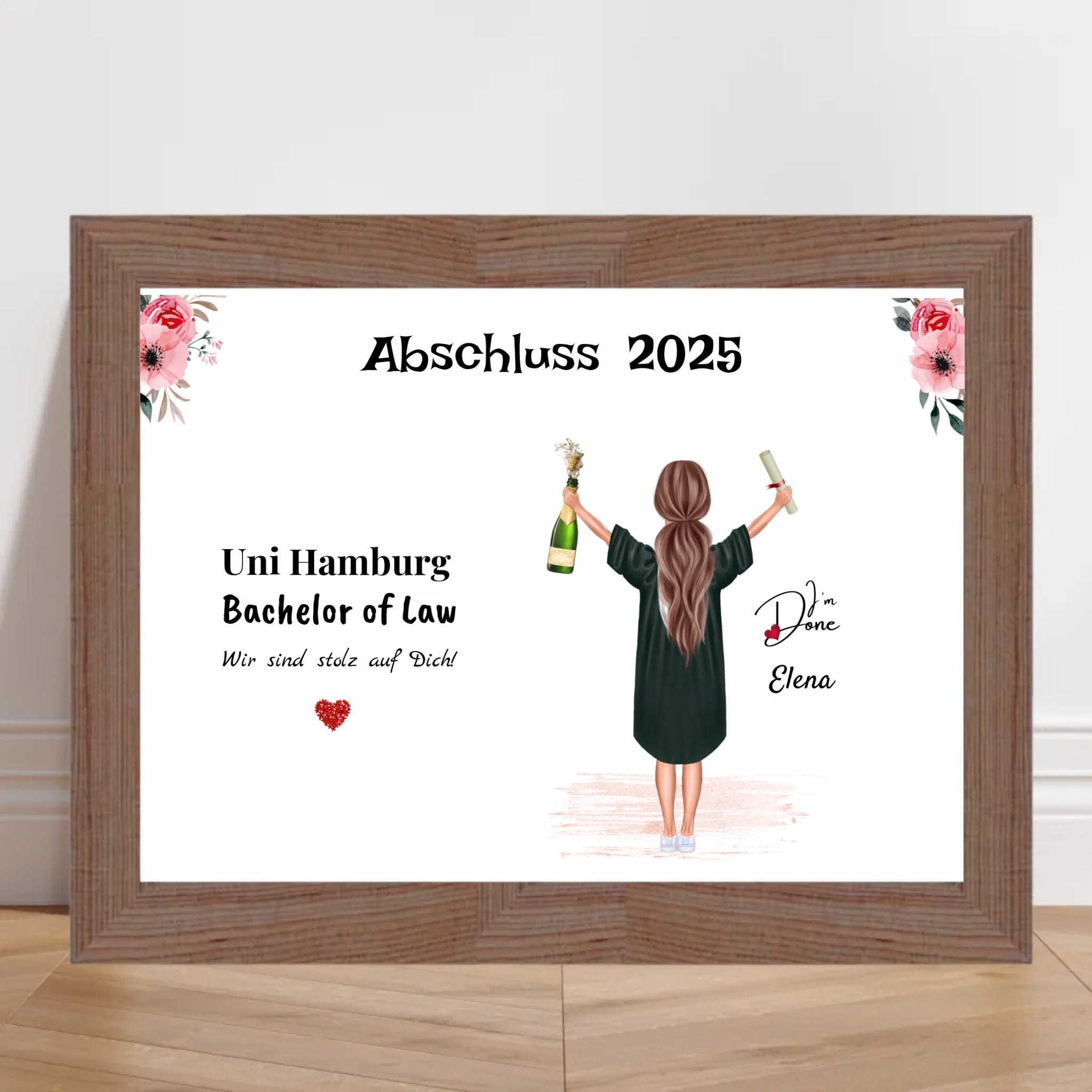 Abschlussgeschenk Bild fĂŒr MĂ€dchen, Studium Bachelor & Master Abitur Ausbildung Schule - Cantty