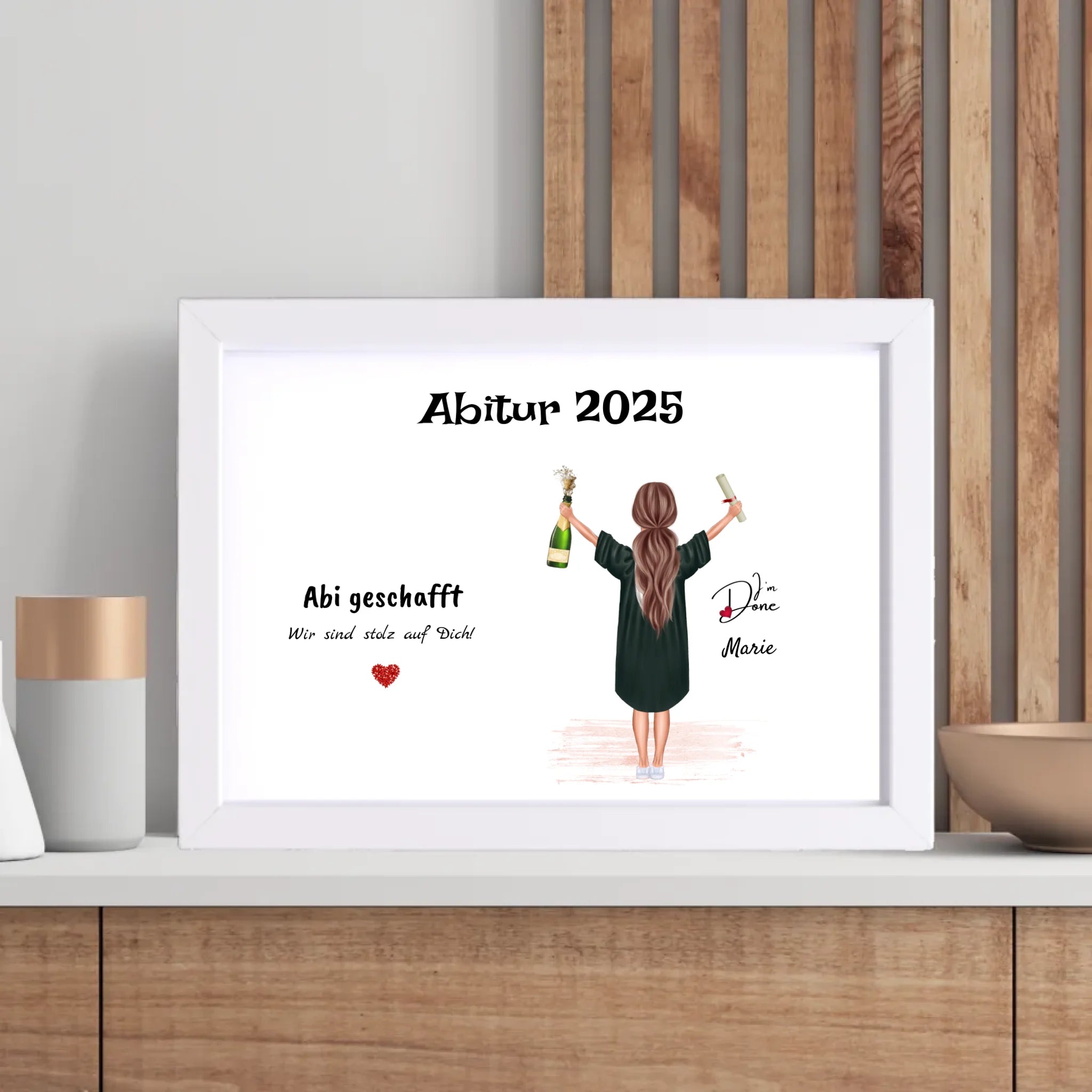 Abi Abschlussgeschenk Bild personalisiert Frau - Cantty