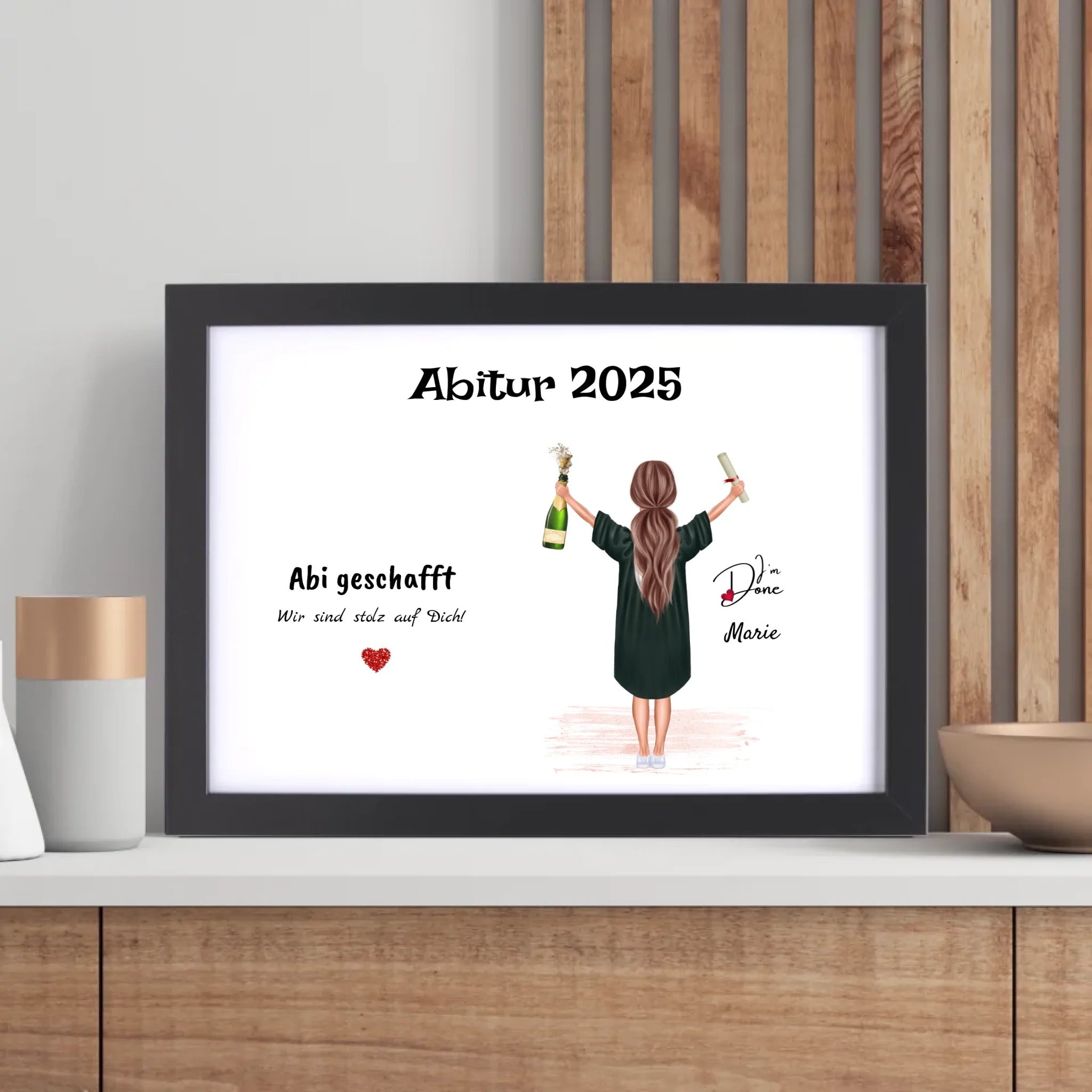 Abi Abschlussgeschenk Bild personalisiert Frau - Cantty