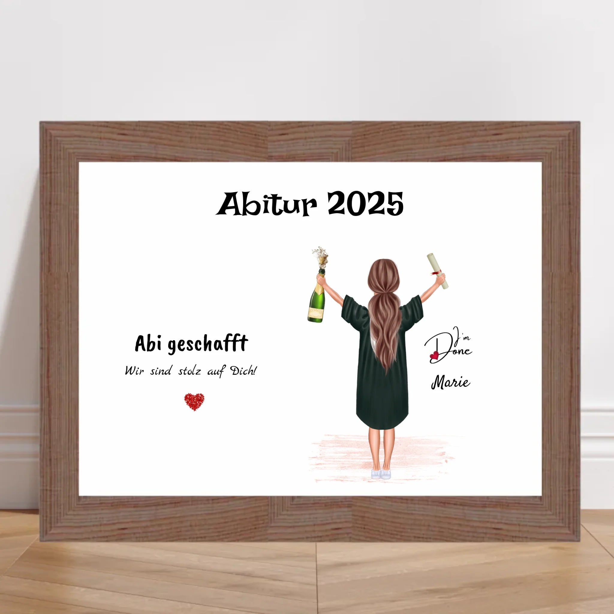 Abi Abschlussgeschenk Bild personalisiert Frau - Cantty