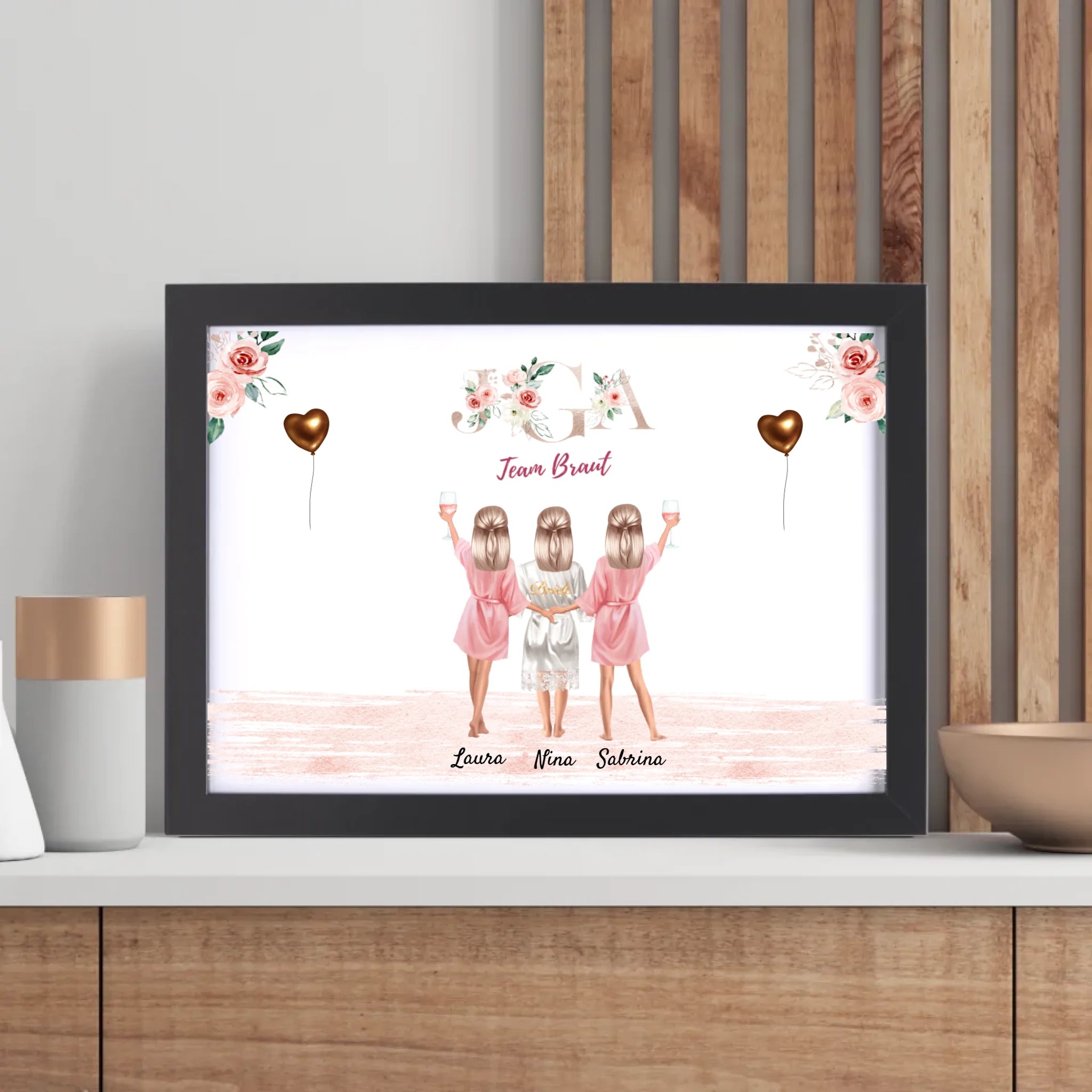 Junggesellinnenabschied Poster – Personalisiertes Geschenk für die Braut & Freundinnen - Cantty