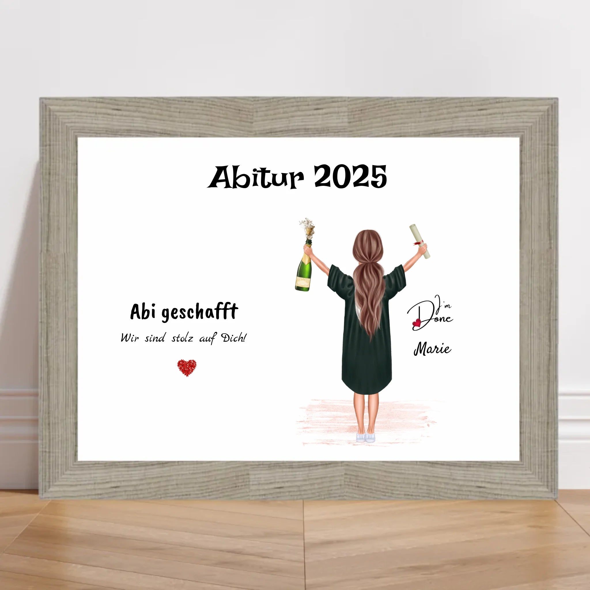 Abi Abschlussgeschenk Bild personalisiert Frau - Cantty