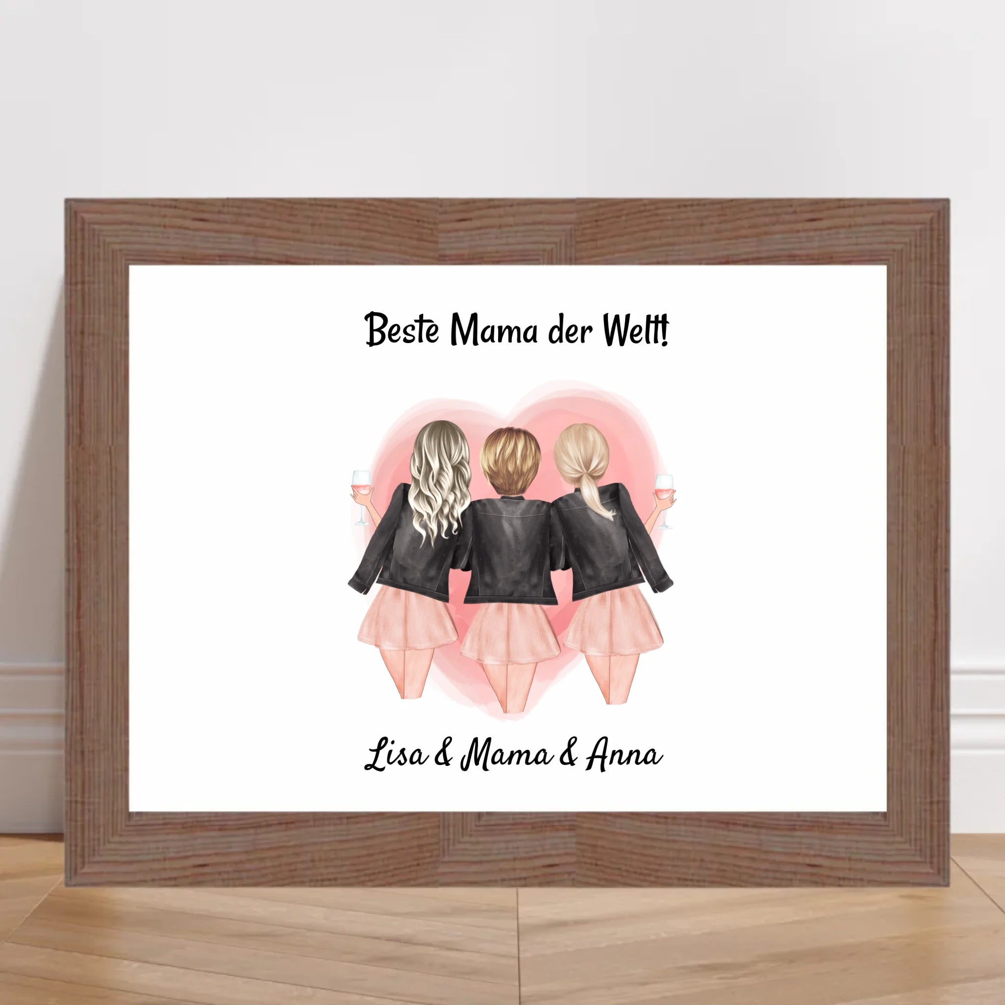 Geschenk Mama und 2 Töchter Bild personalisiert - Cantty