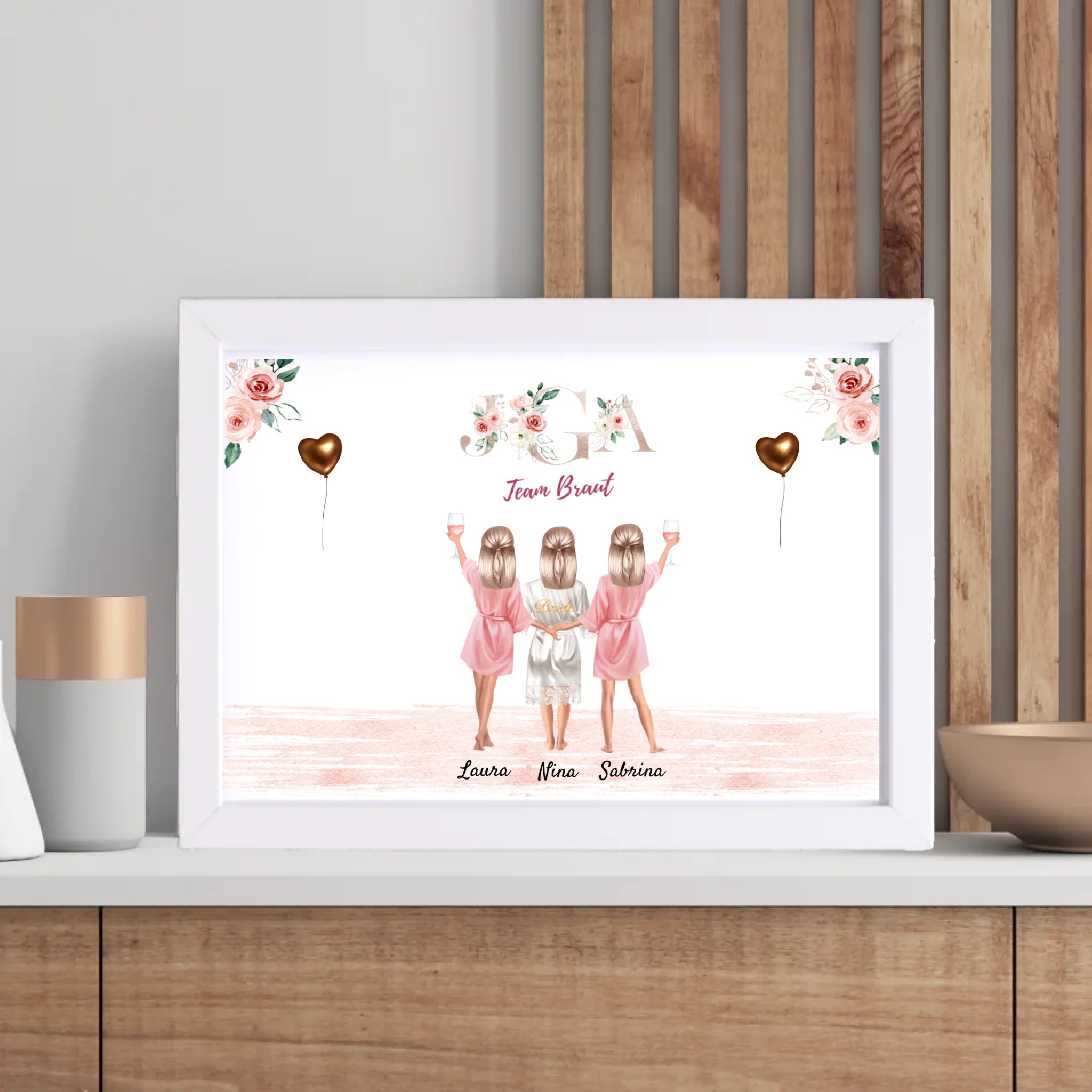 Junggesellinnenabschied Poster – Personalisiertes Geschenk für die Braut & Freundinnen - Cantty