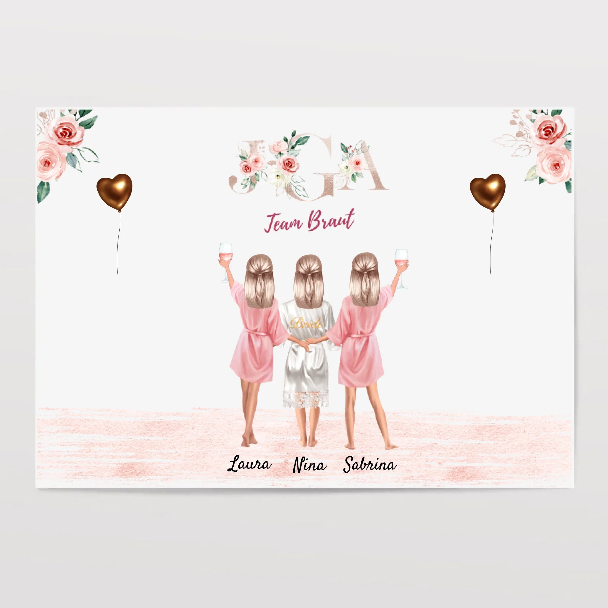 Junggesellinnenabschied Poster – Personalisiertes Geschenk für die Braut & Freundinnen - Cantty