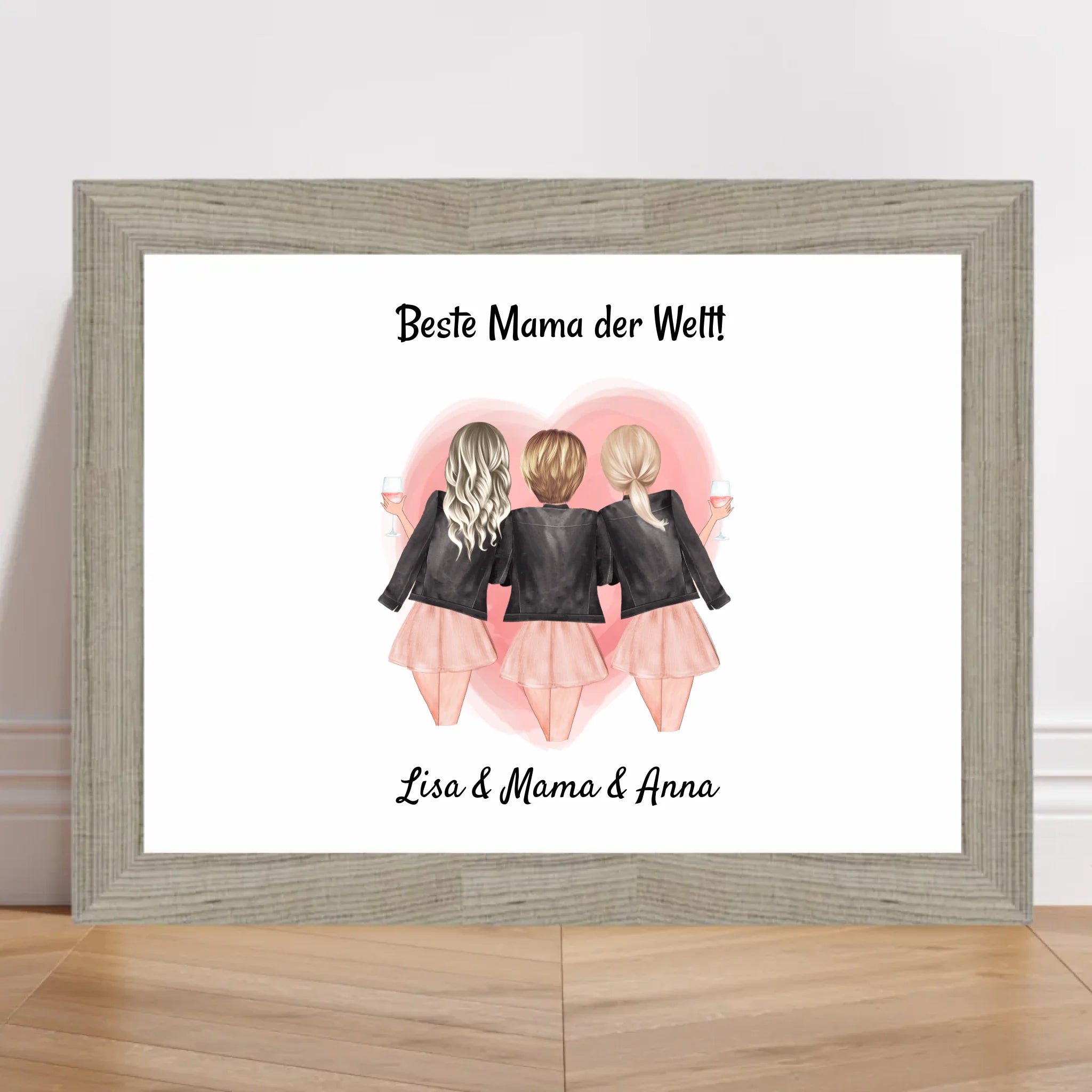 Geschenk Mama und 2 Töchter Bild personalisiert - Cantty