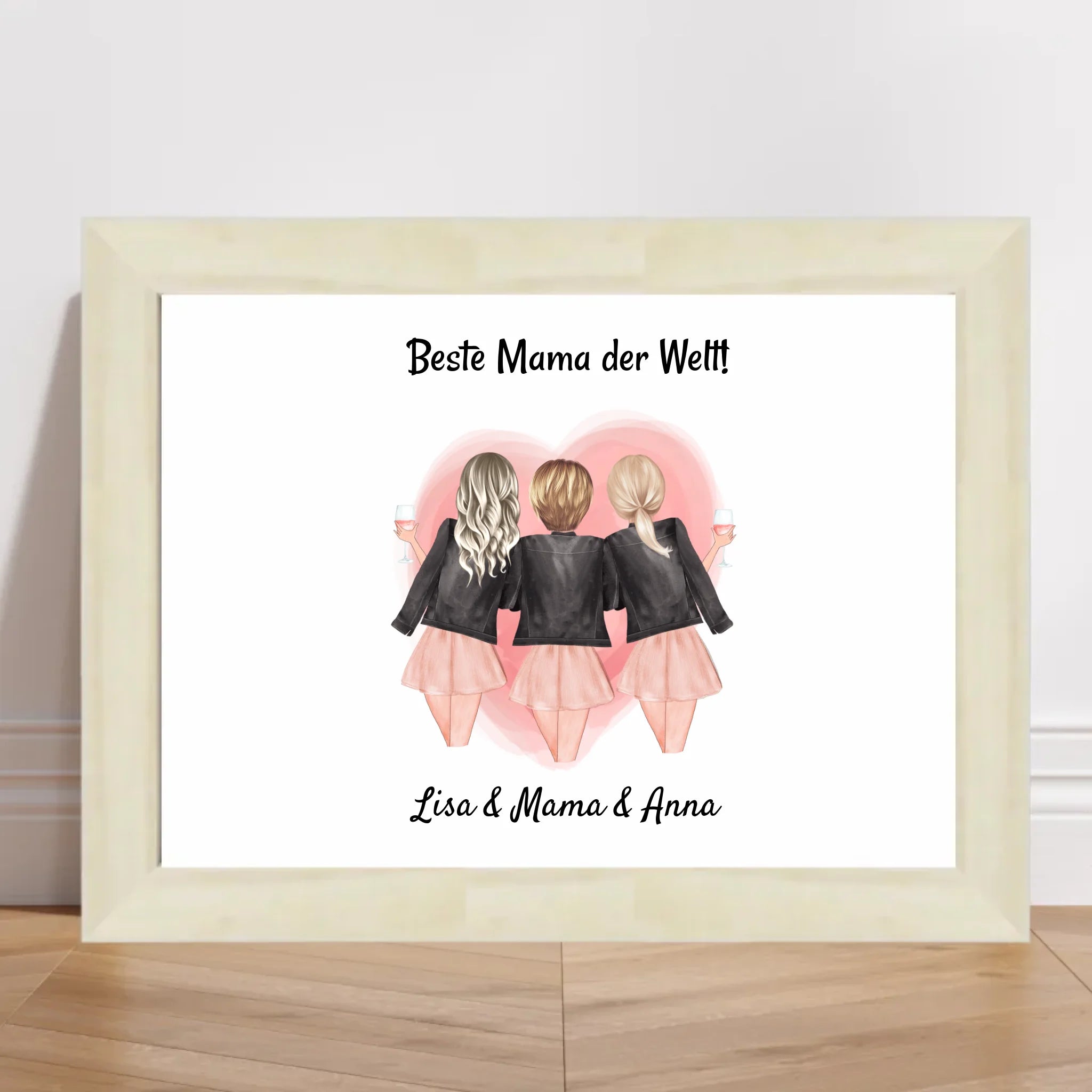 Geschenk Mama und 2 Töchter Bild personalisiert - Cantty